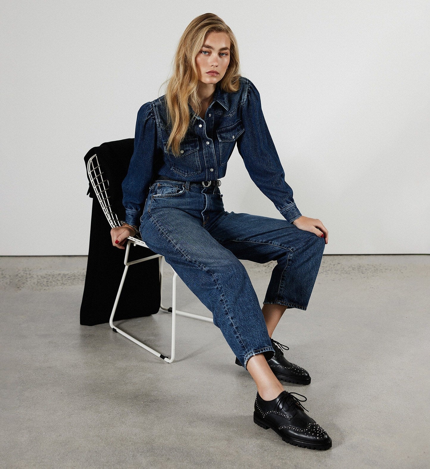 Silktail Black Leather & Hardware Flats
