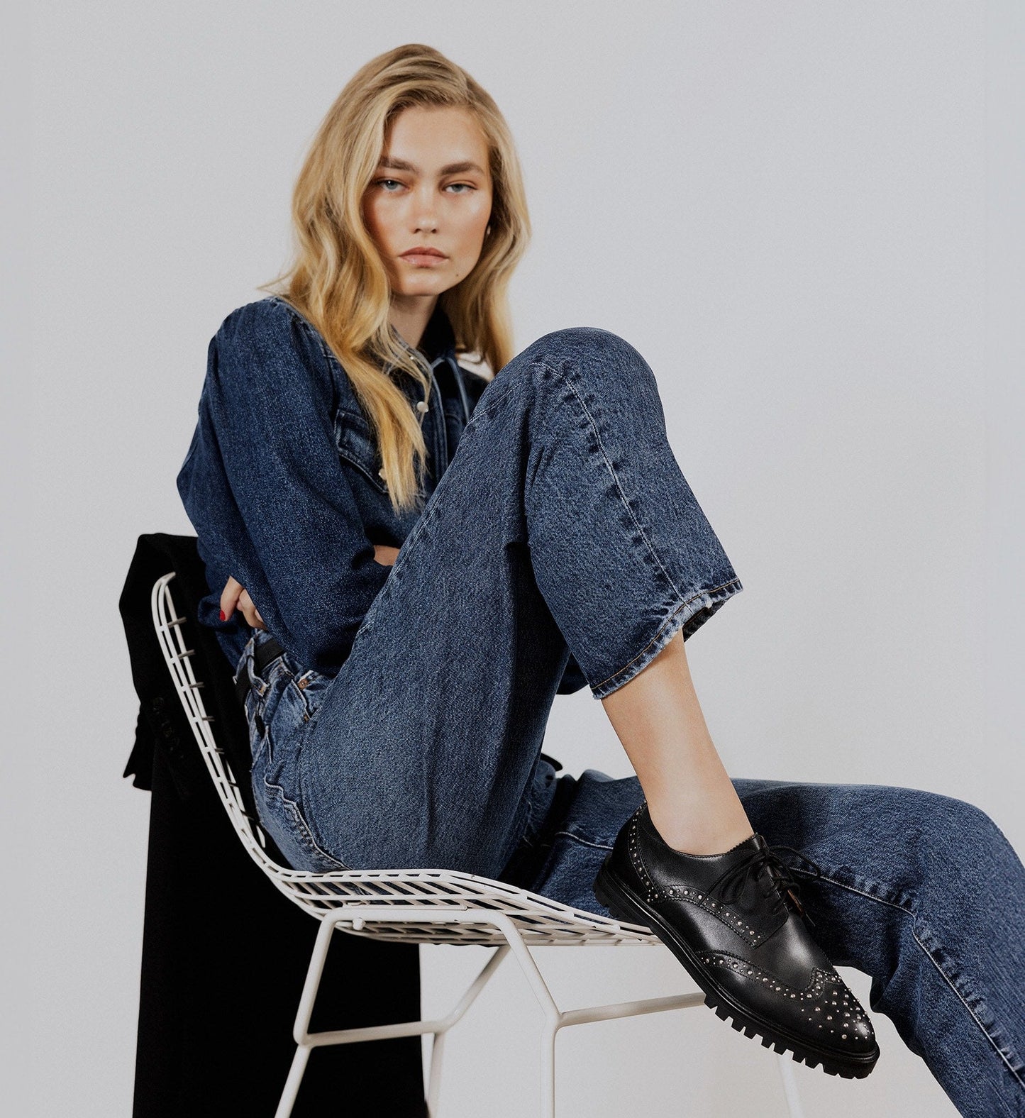 Silktail Black Leather & Hardware Flats