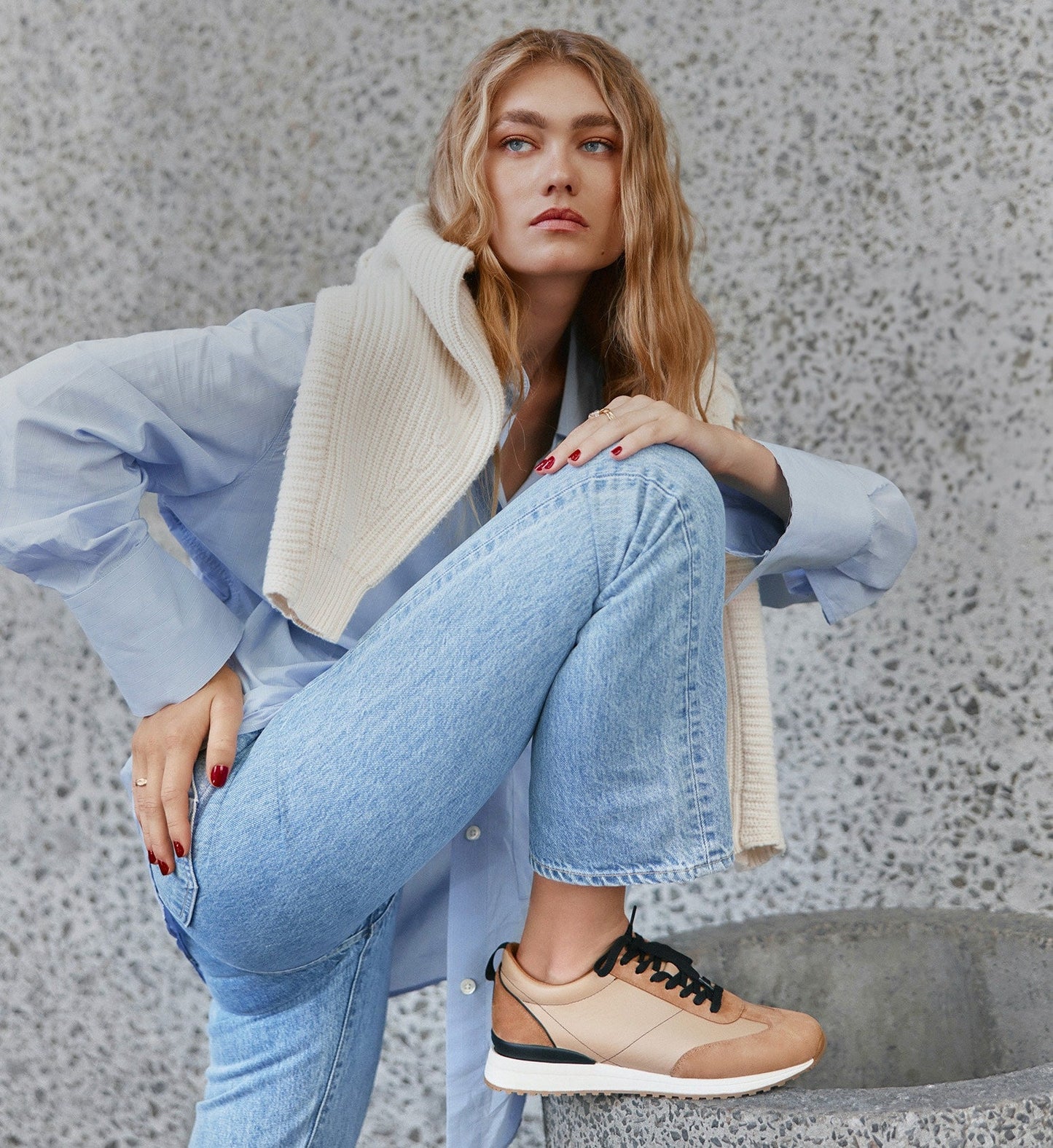 Saker 2 Caramel Mix Leather Sneakers