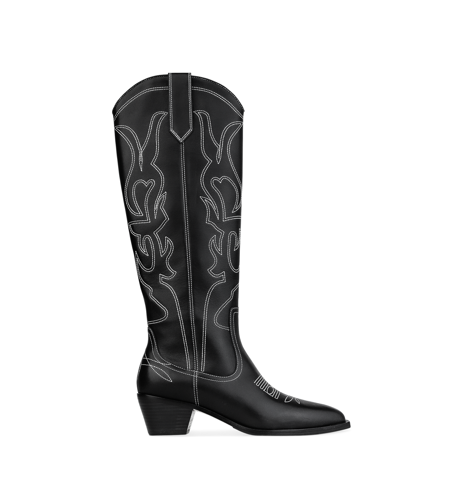 Akepa Black Leather Knee High Boots