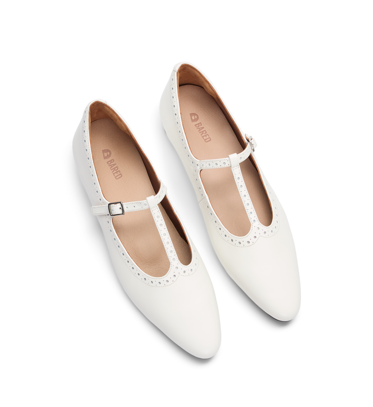 Alca White Leather Ballet Flats