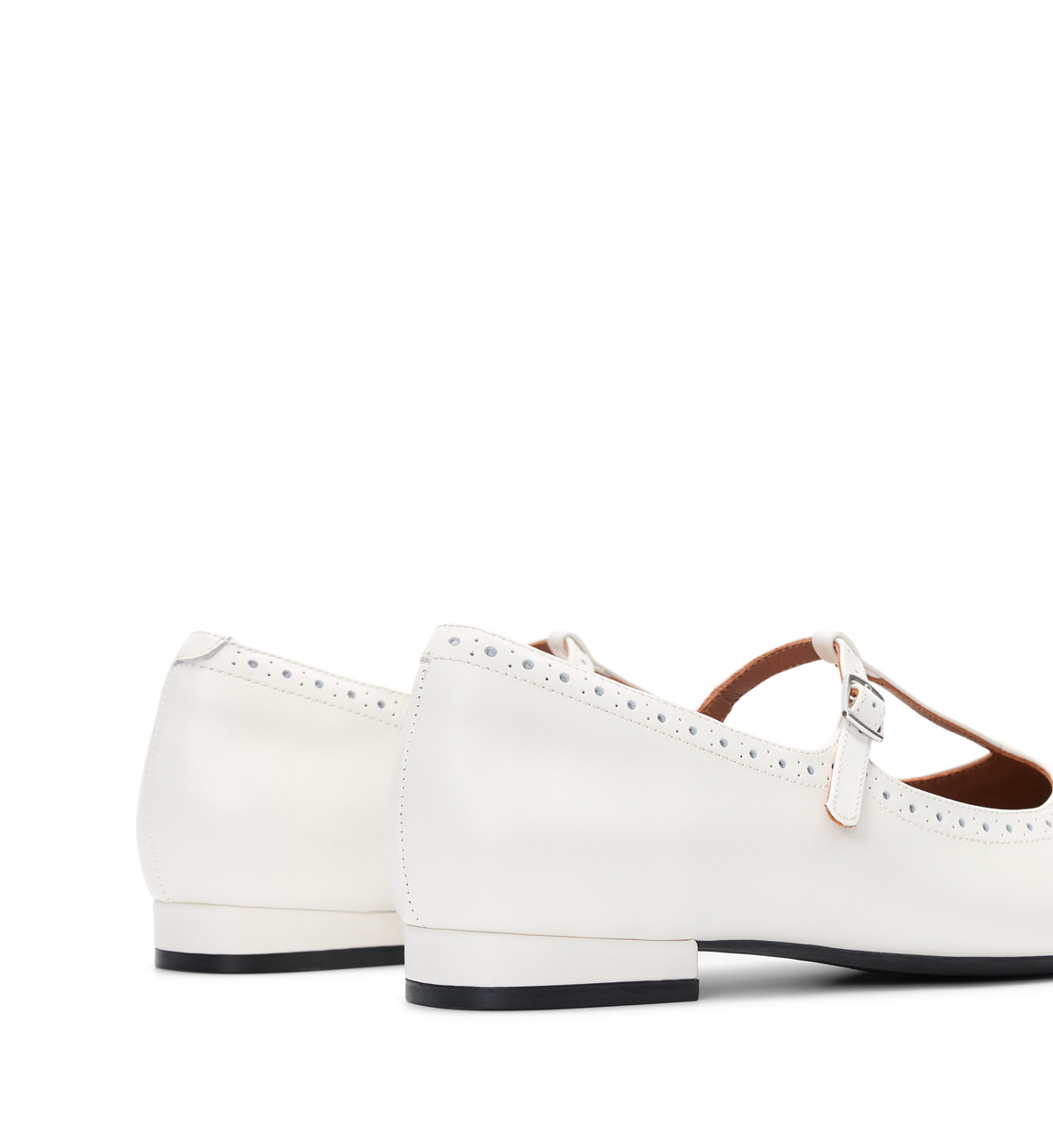 Alca White Leather Ballet Flats