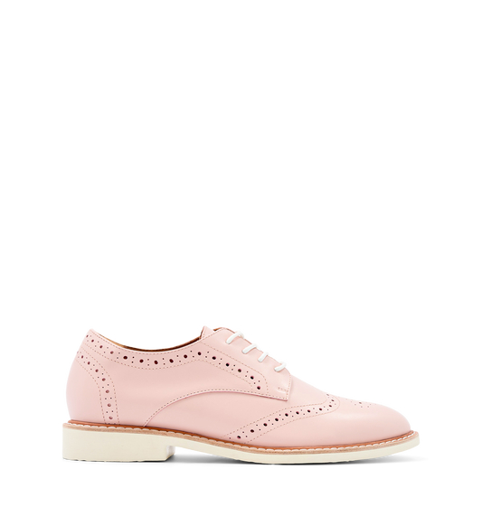 Astrapia Rose Pink Leather Lace Up Flats