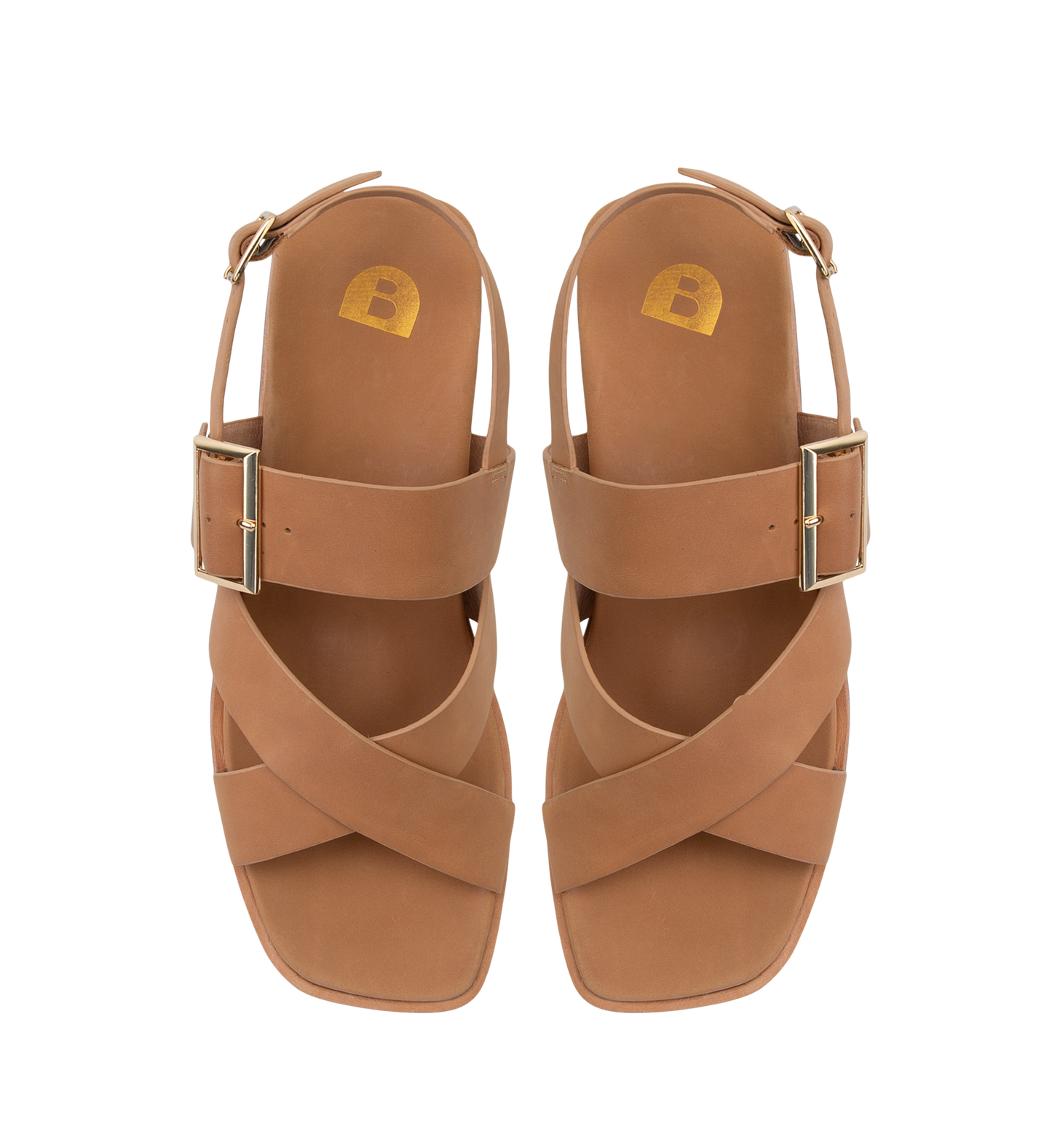 Avadavat Tan Leather Flat Sandals