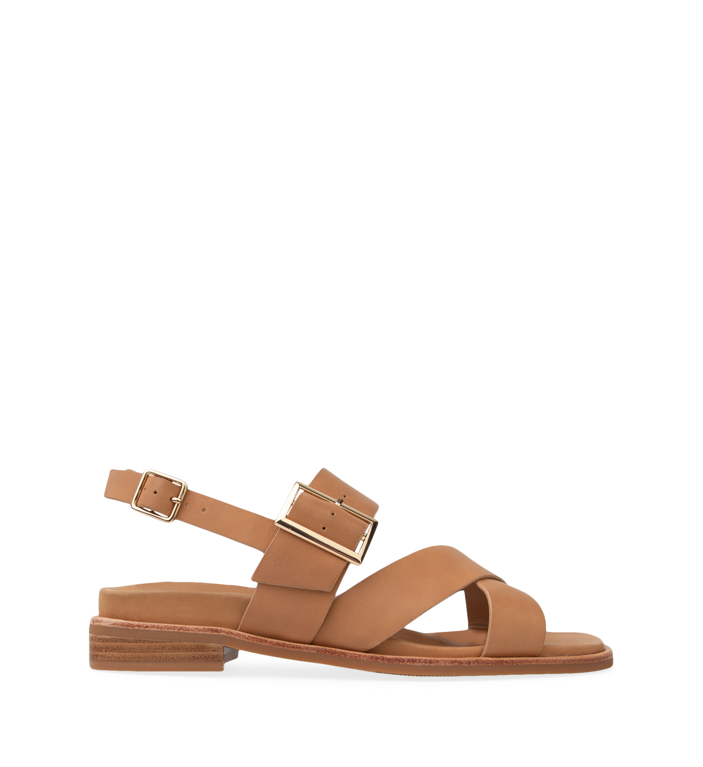 Avadavat Tan Leather Flat Sandals