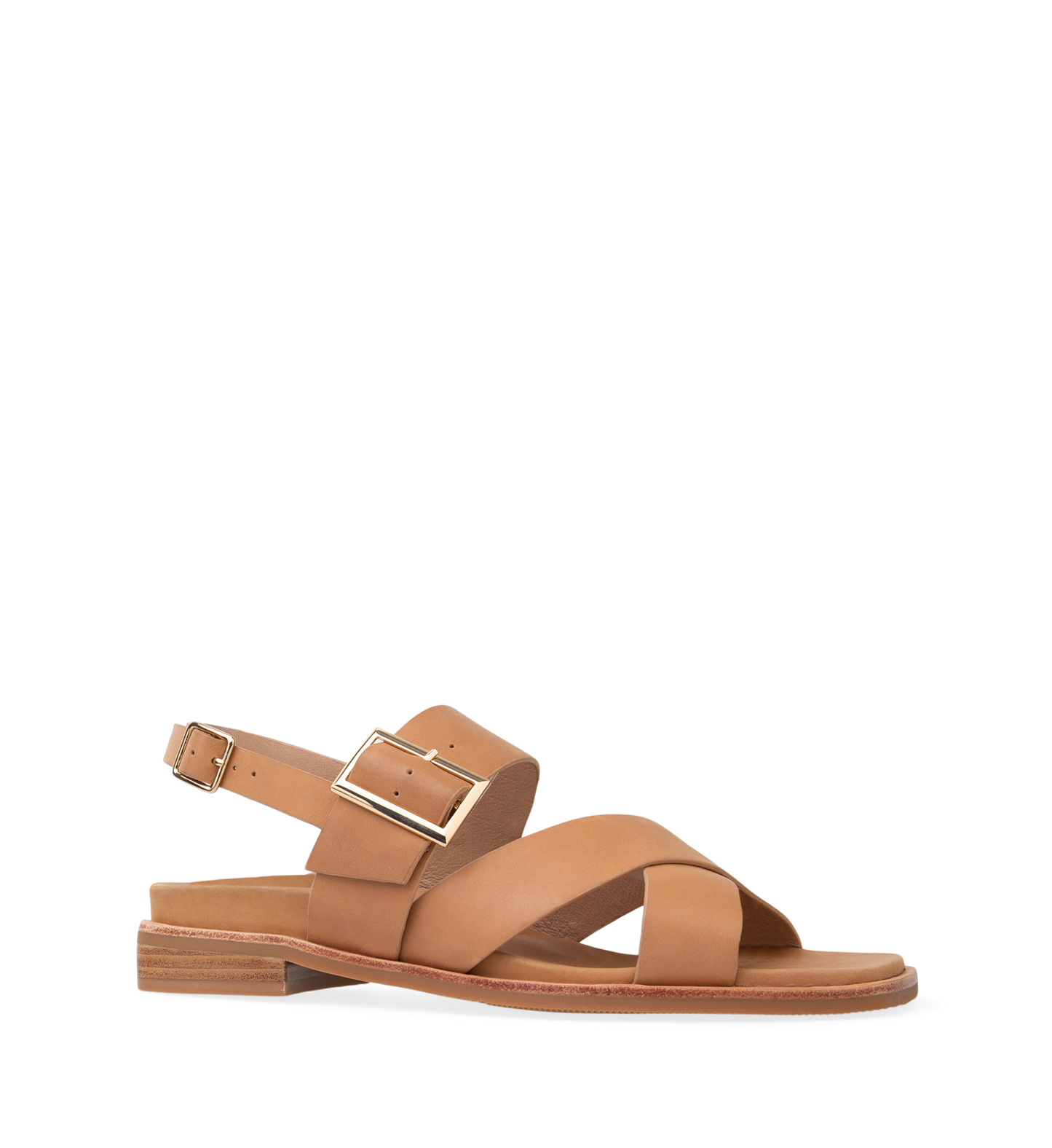 Avadavat Tan Leather Flat Sandals