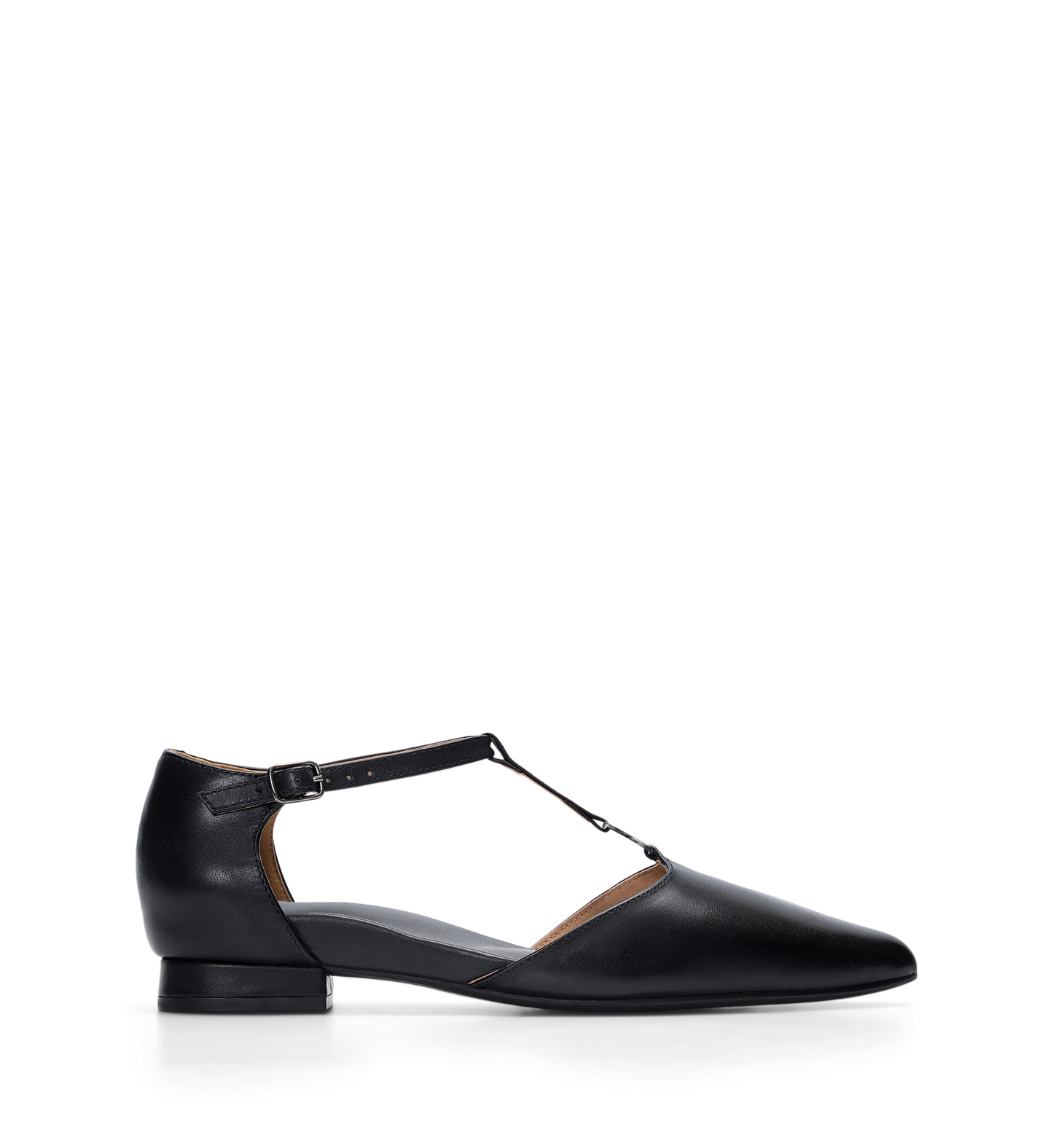 Avocet Black Leather & Hardware Flats