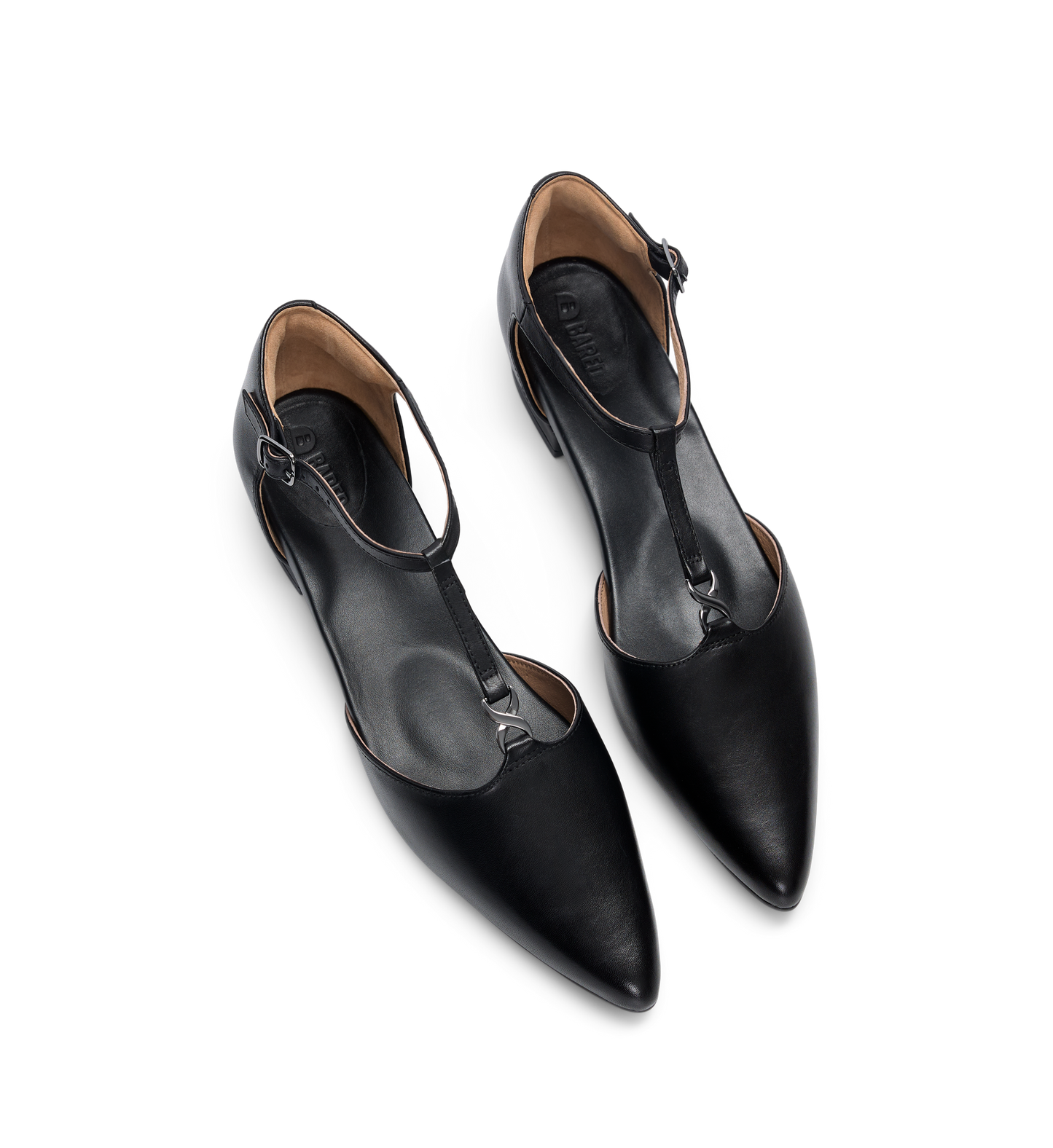 Avocet Black Leather & Hardware Flats
