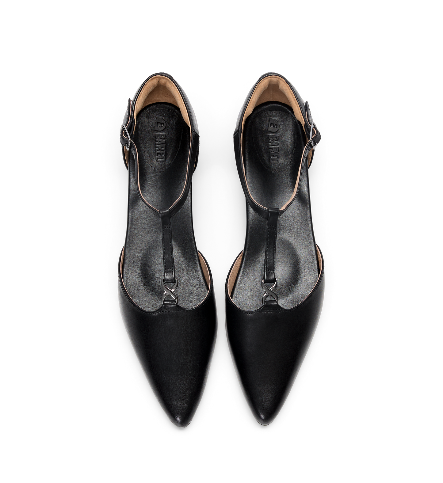 Avocet Black Leather & Hardware Flats