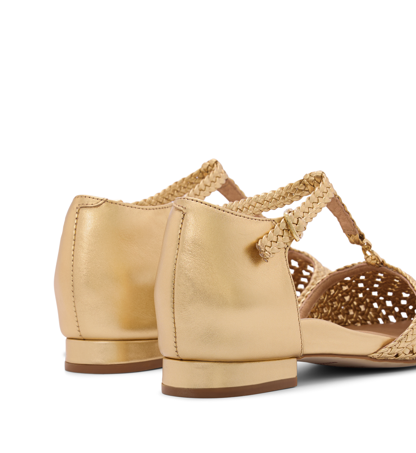 Avocet Gold Woven Leather & Hardware Flats