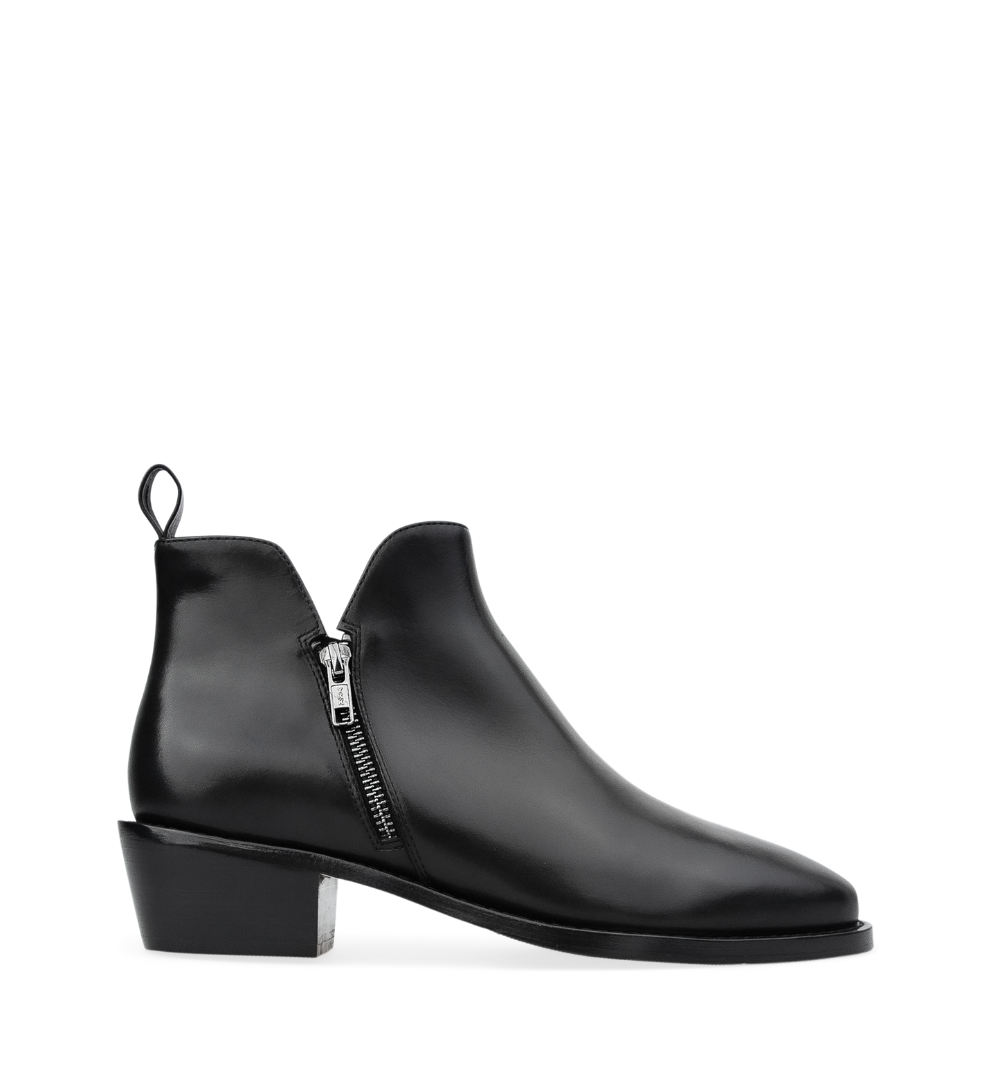 Babax Black Leather Ankle Boots