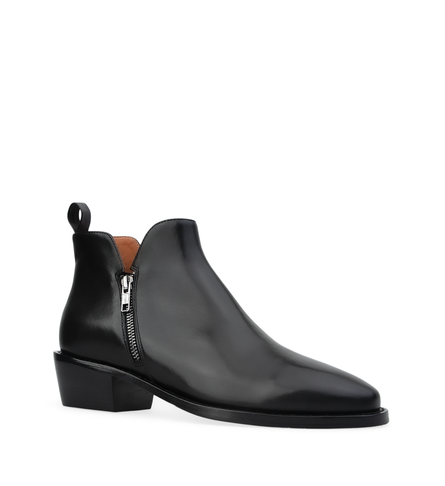 Babax Black Leather Ankle Boots