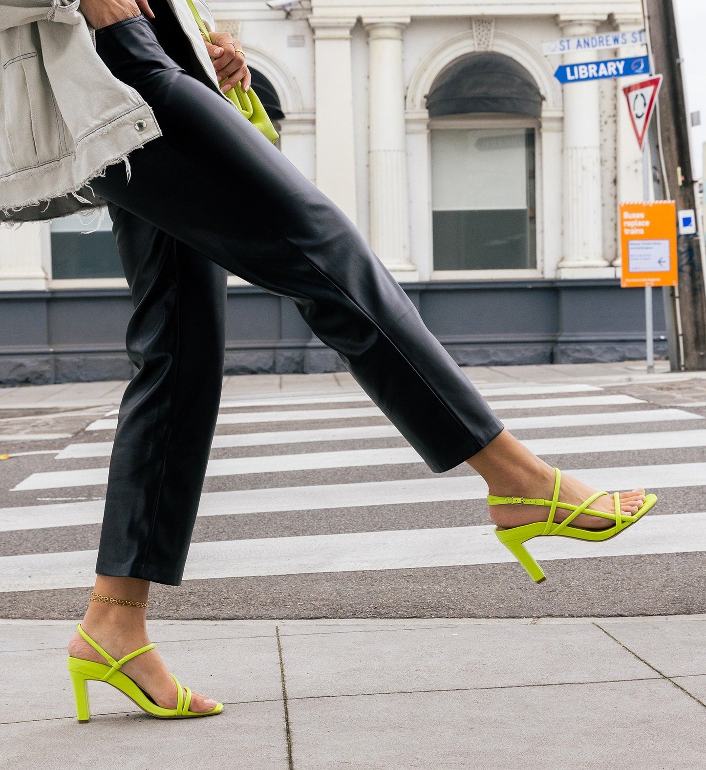 Godwit Chartreuse Leather High Heels