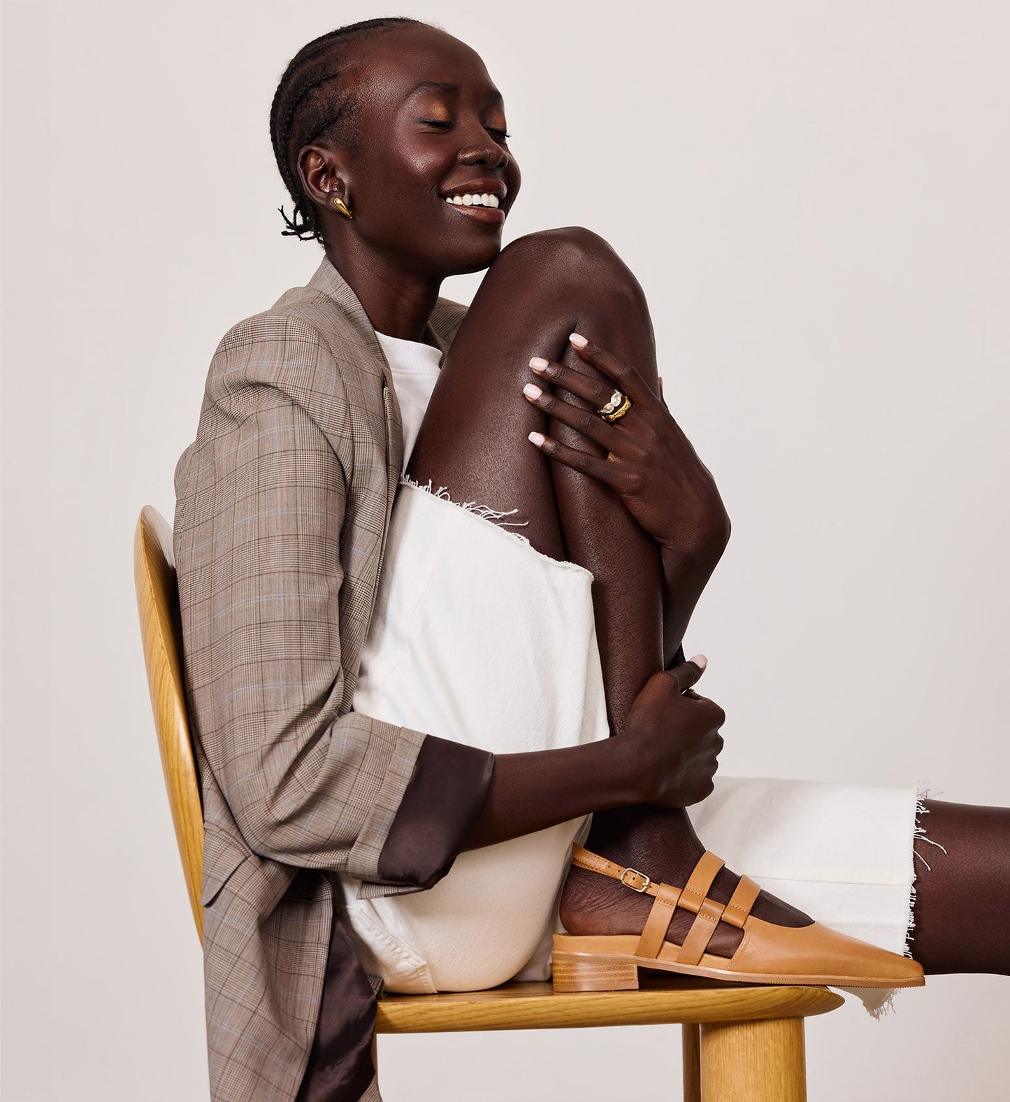 Merganser Tan Leather Flats