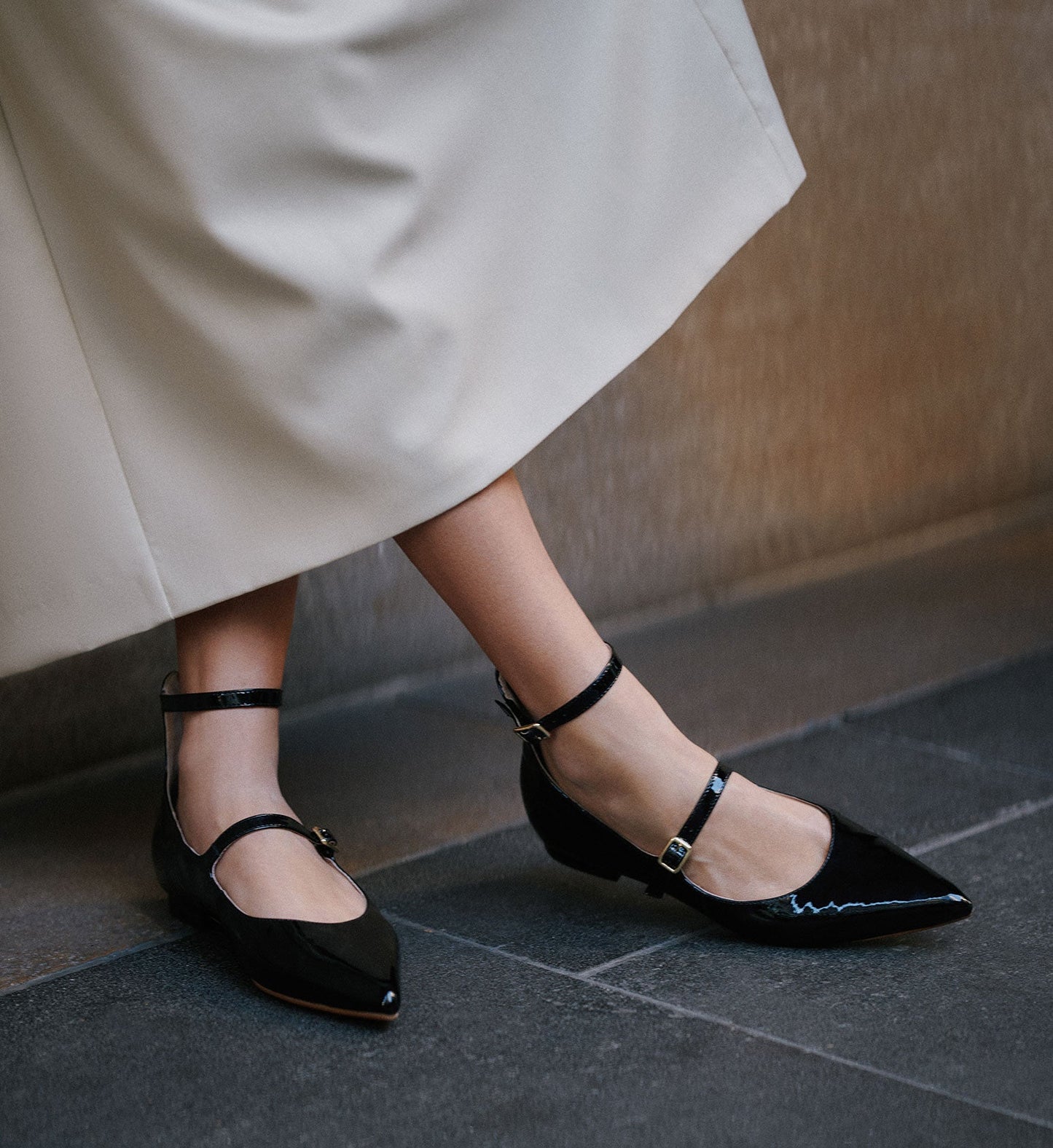 Obbia Black Patent Leather Ballet Flats