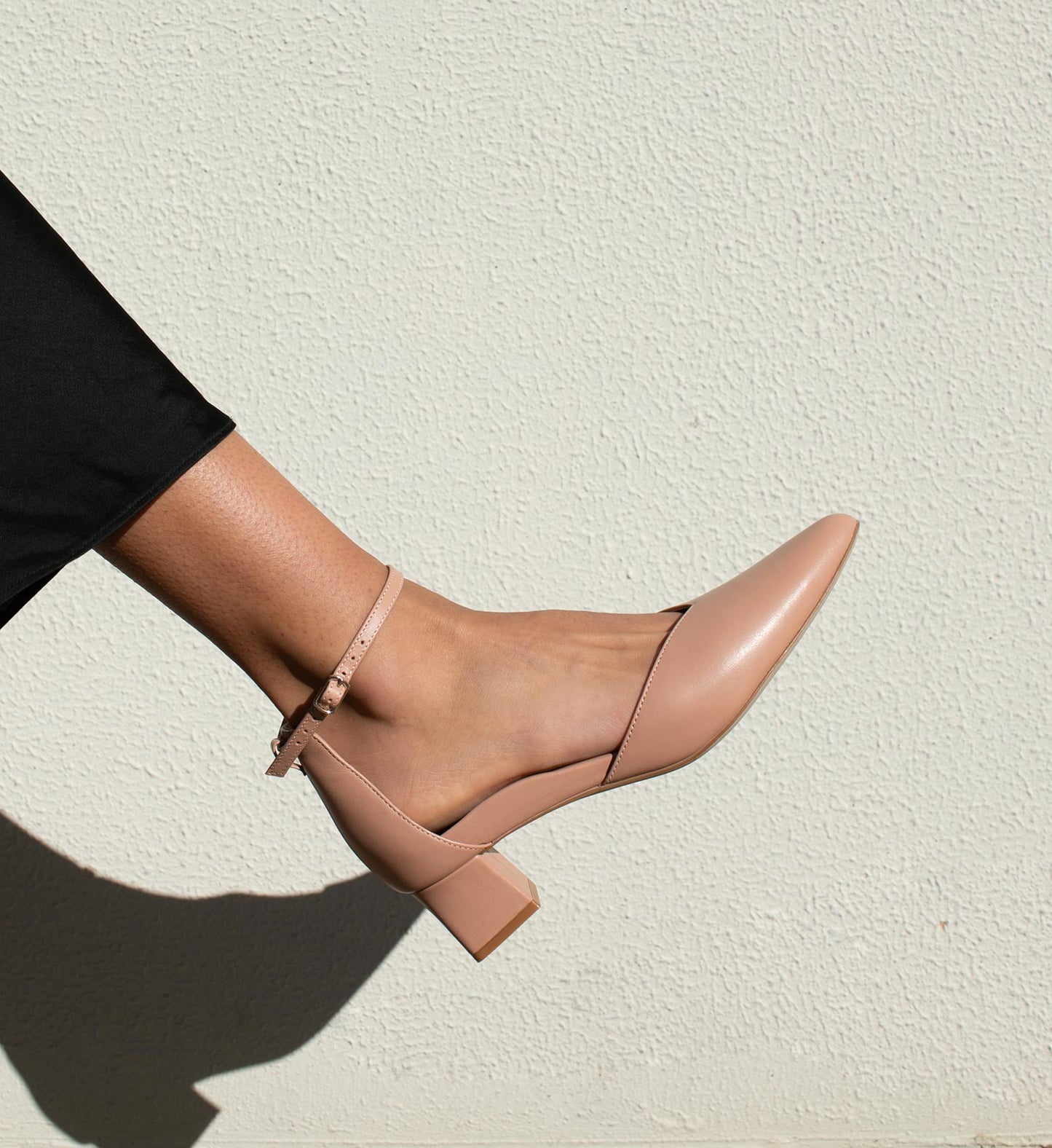 Quelea Blossom Leather Low Heels