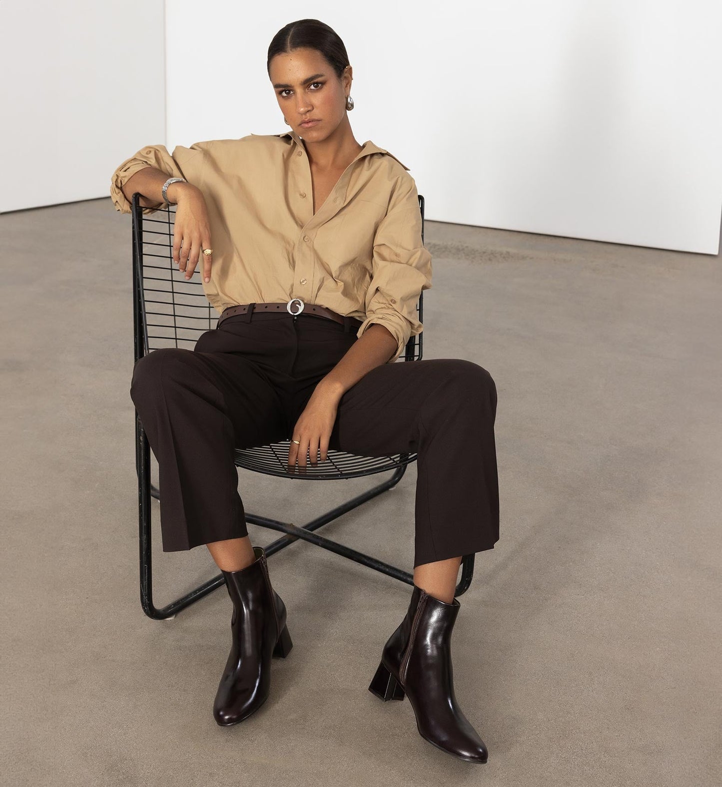 Tachuri Leather Ankle Boots