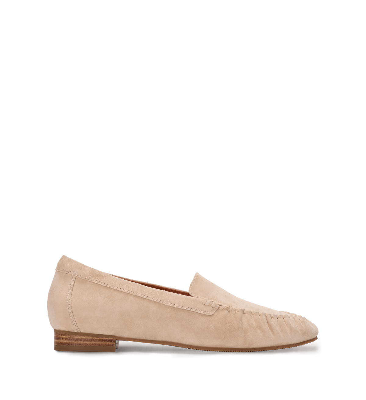 Beige loafer shoe on a white background