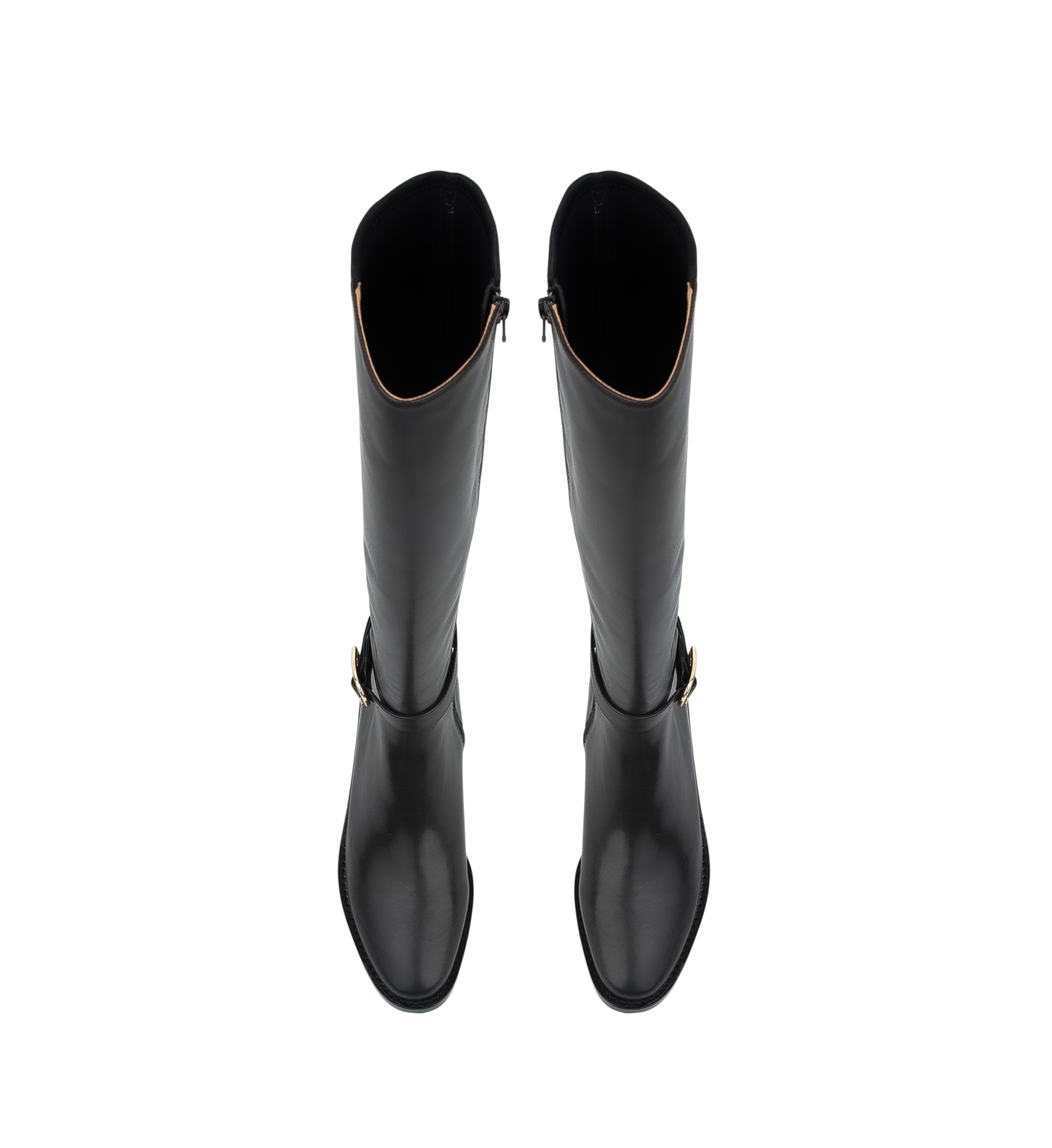 Branta Black Leather & Neoprene Knee High Boots