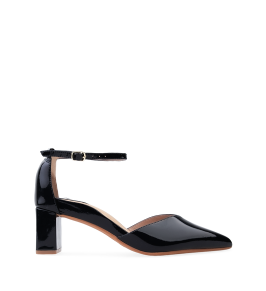 Buteo Navy Patent Leather Low Heels