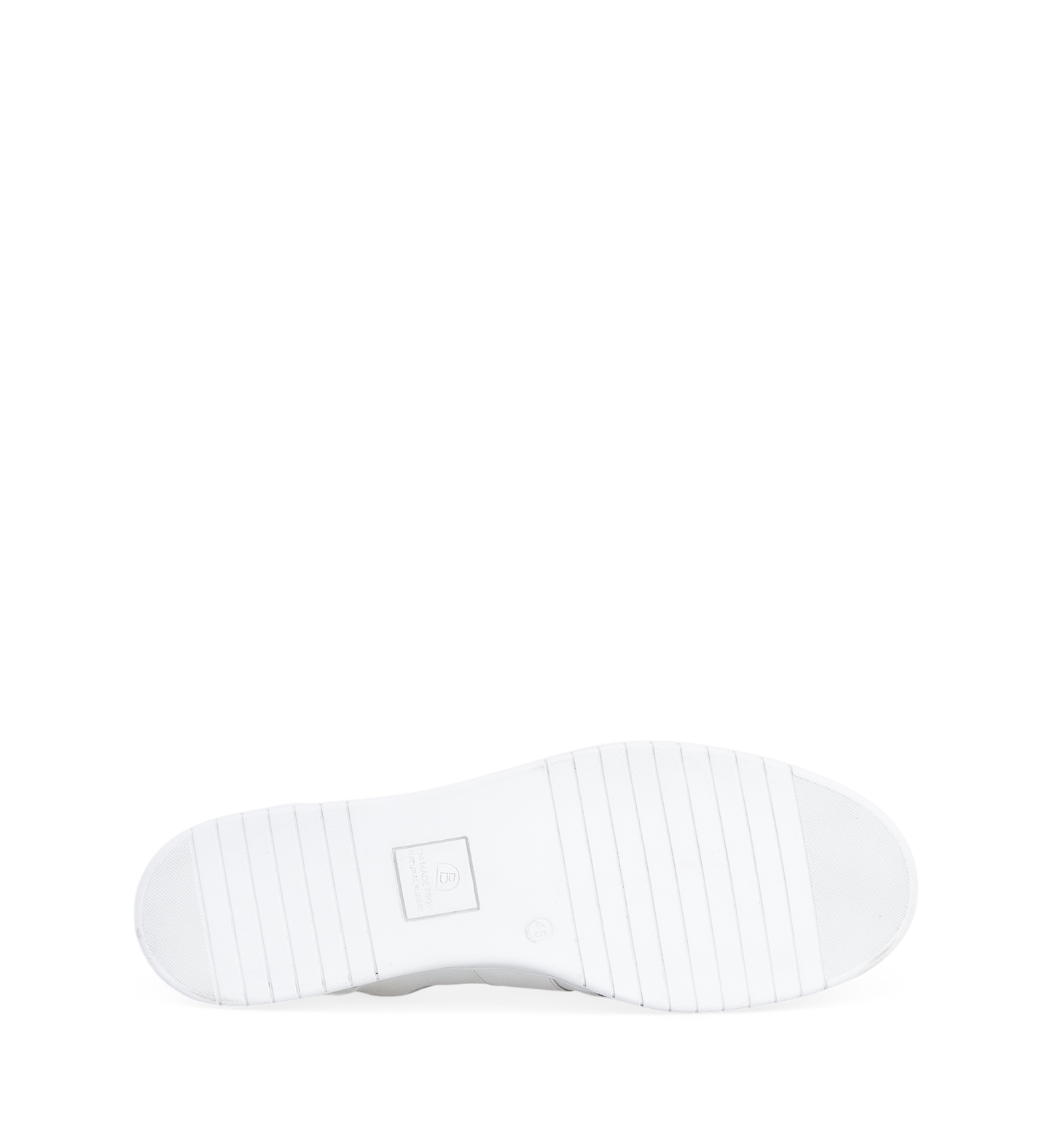sole of a mens white sneaker