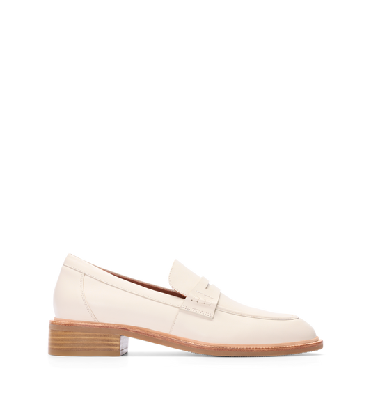 Capito Ecru Leather Loafers