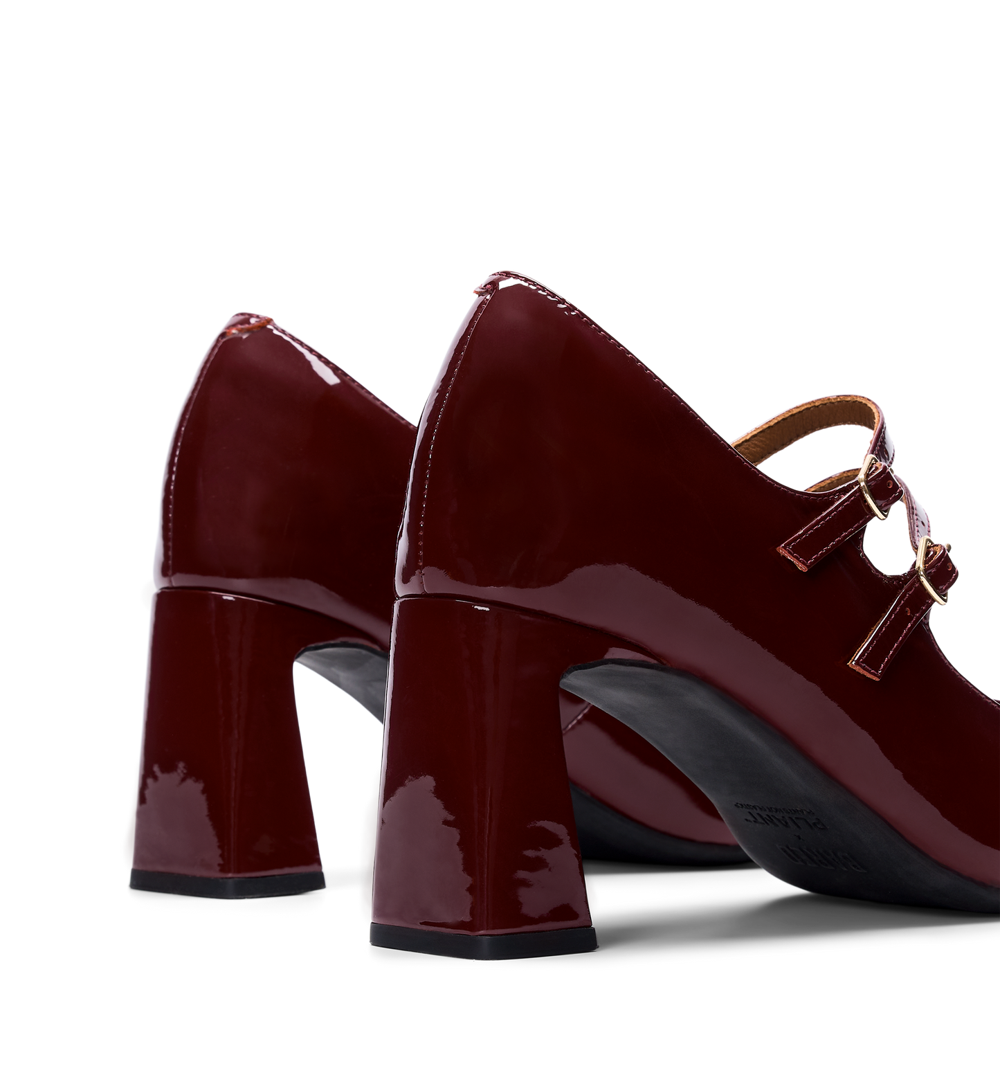 close up of the bared footwear cayuga patent leather heels
