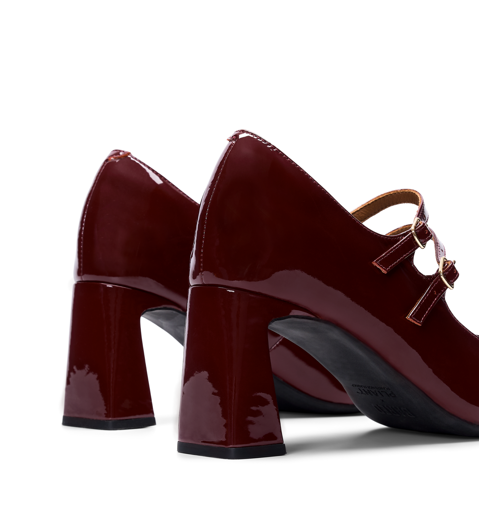 close up of the bared footwear cayuga patent leather heels