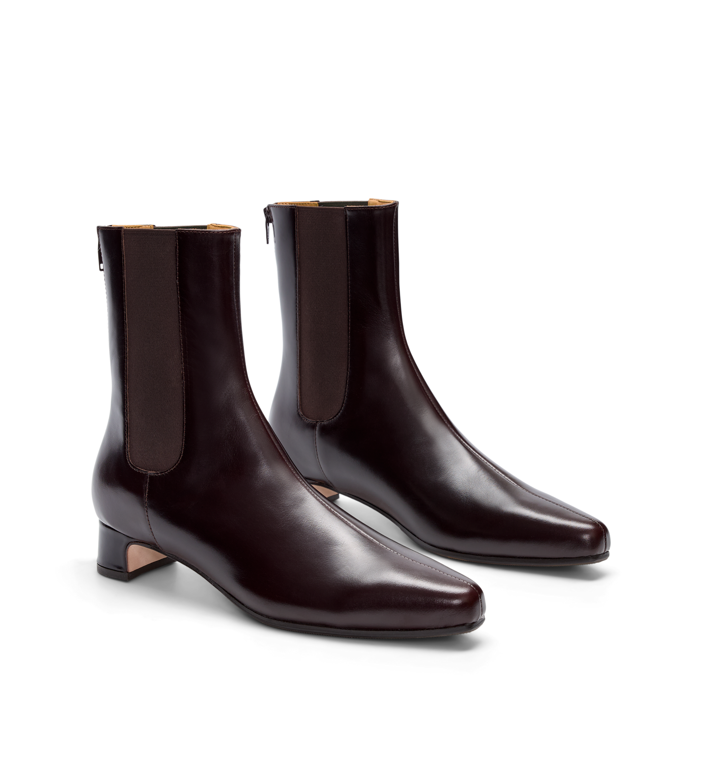 Comet Dark Oak Boxed Leather Ankle Boots