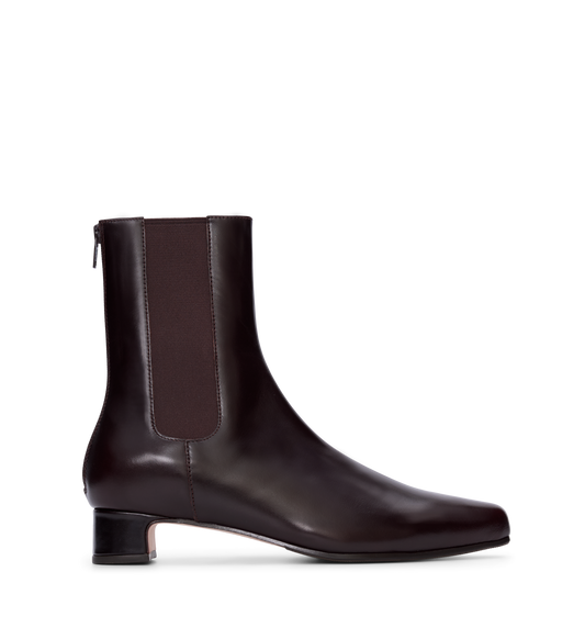 Comet Dark Oak Boxed Leather Ankle Boots