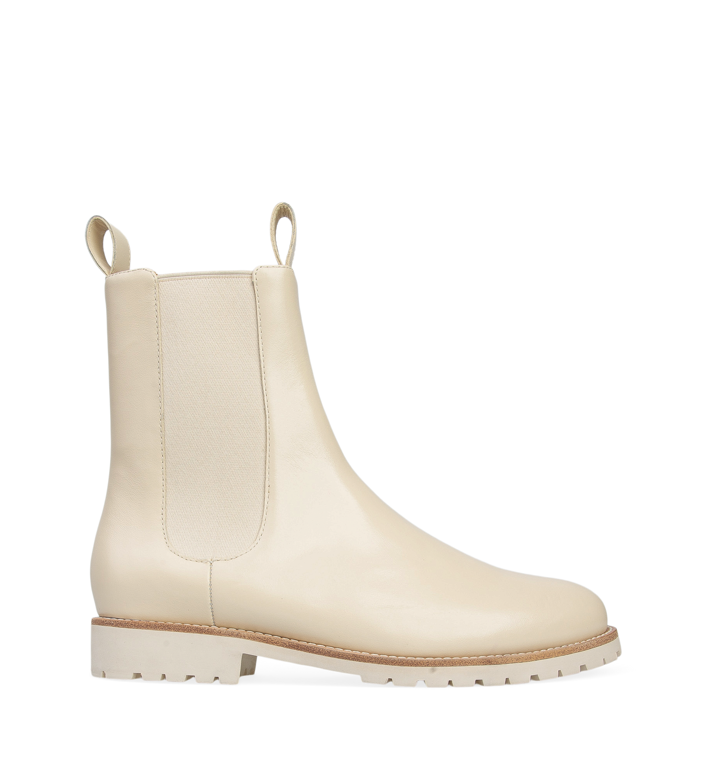 Coot Oatmilk Leather Flat Boots