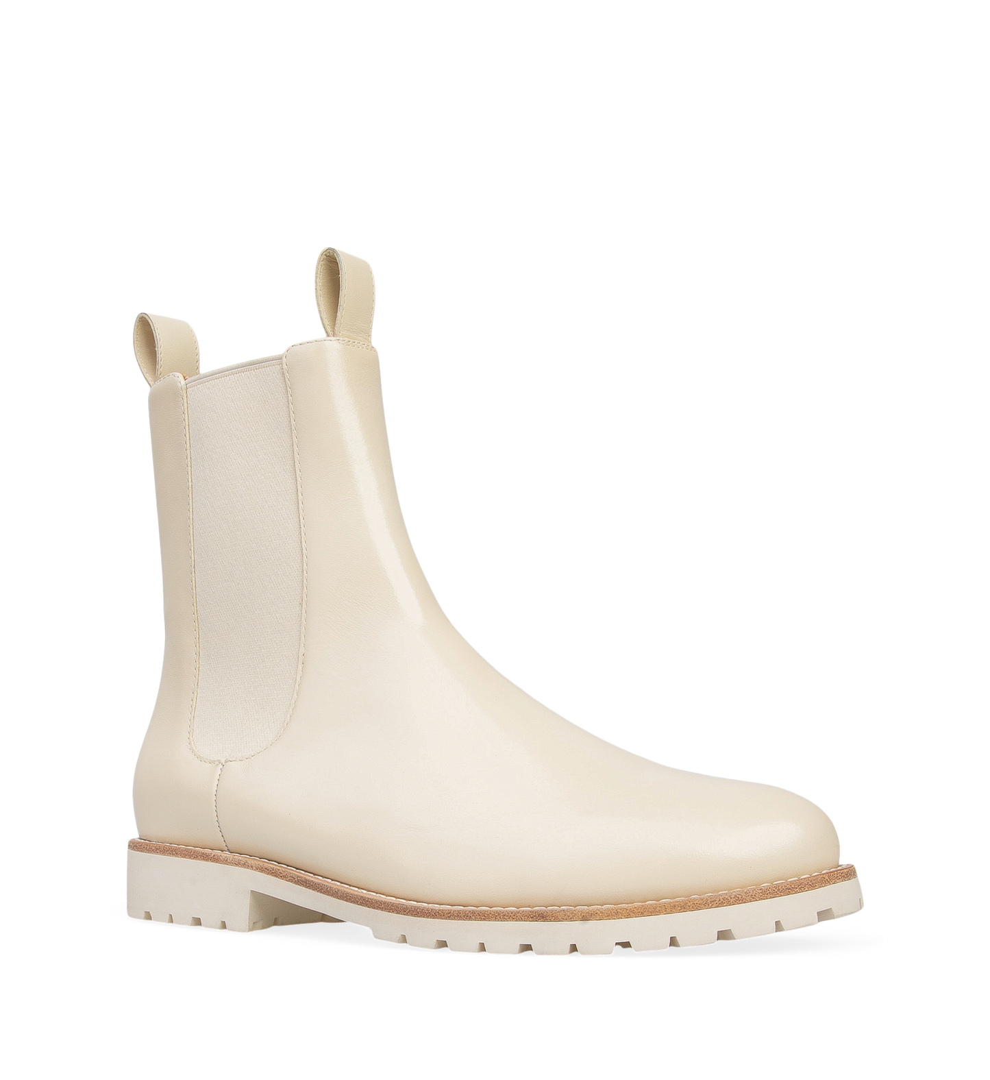 Coot Oatmilk Leather Flat Boots