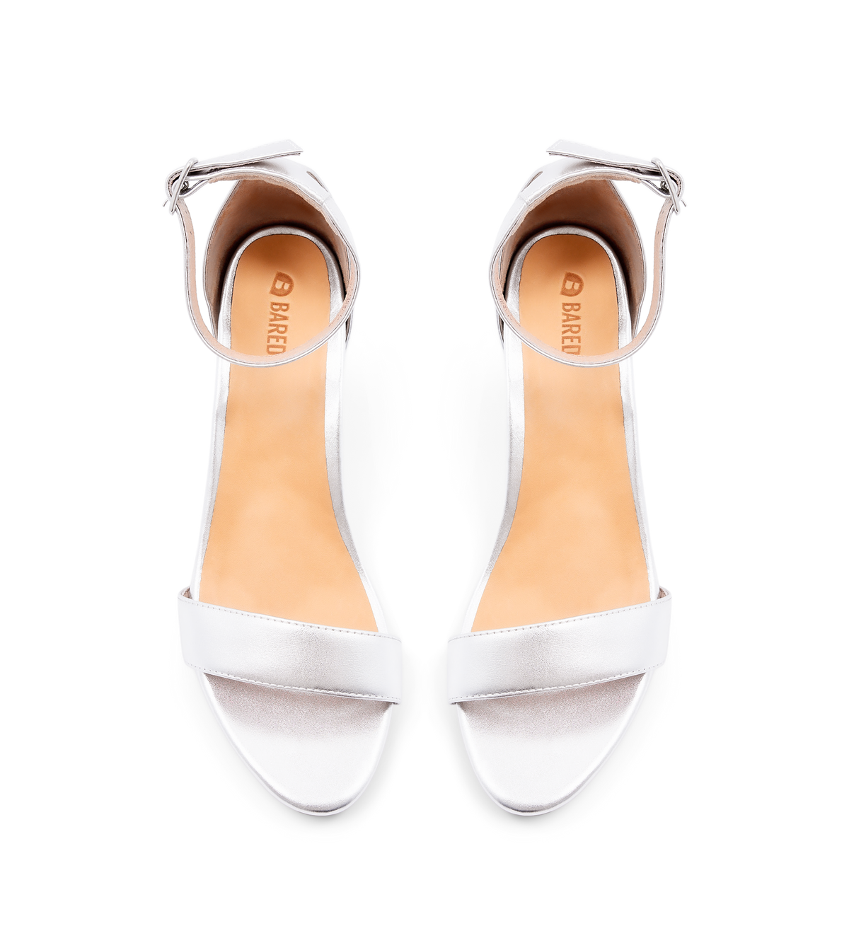 Coracia Silver Leather Low Heels