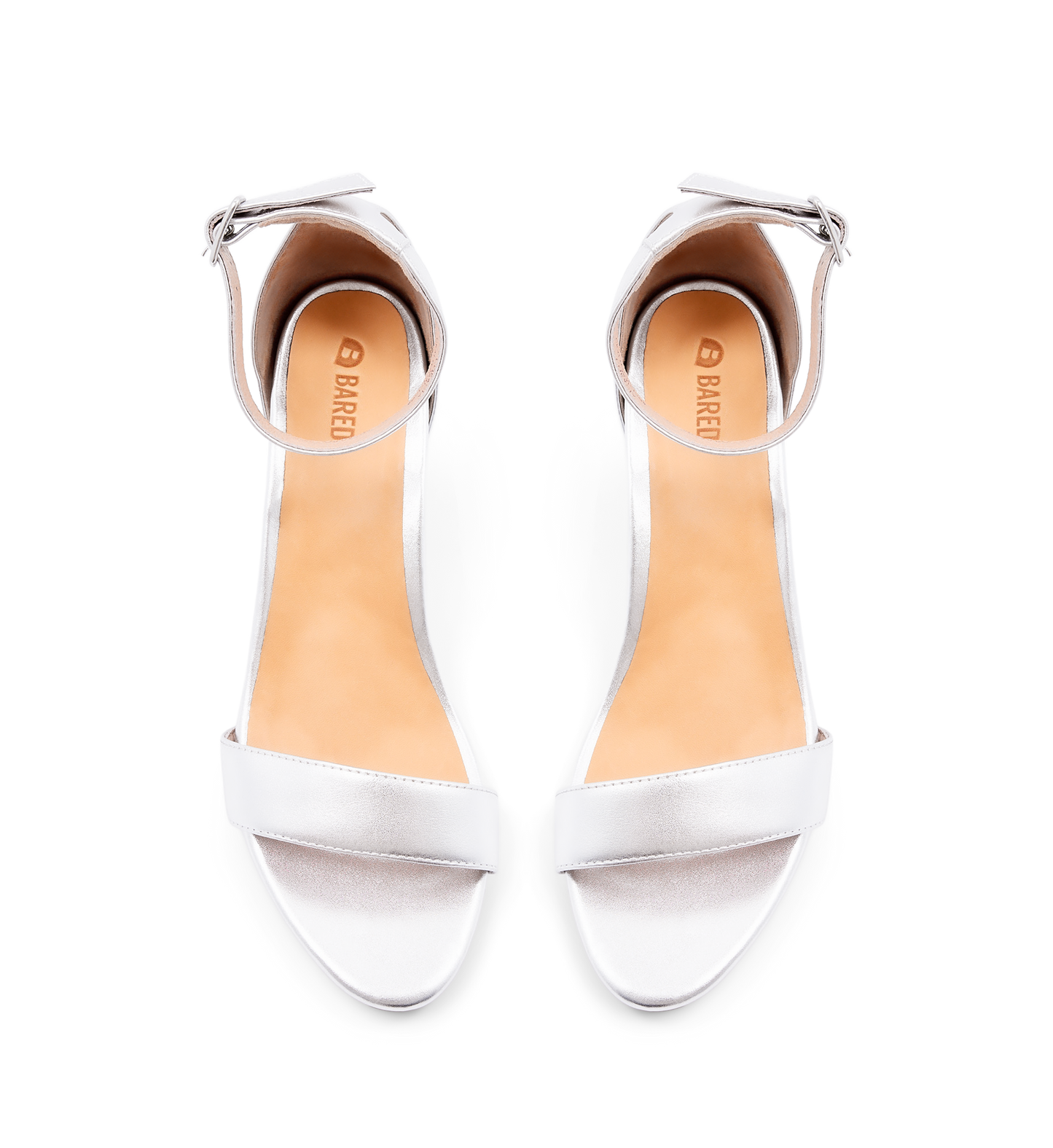 Coracia Silver Leather Low Heels