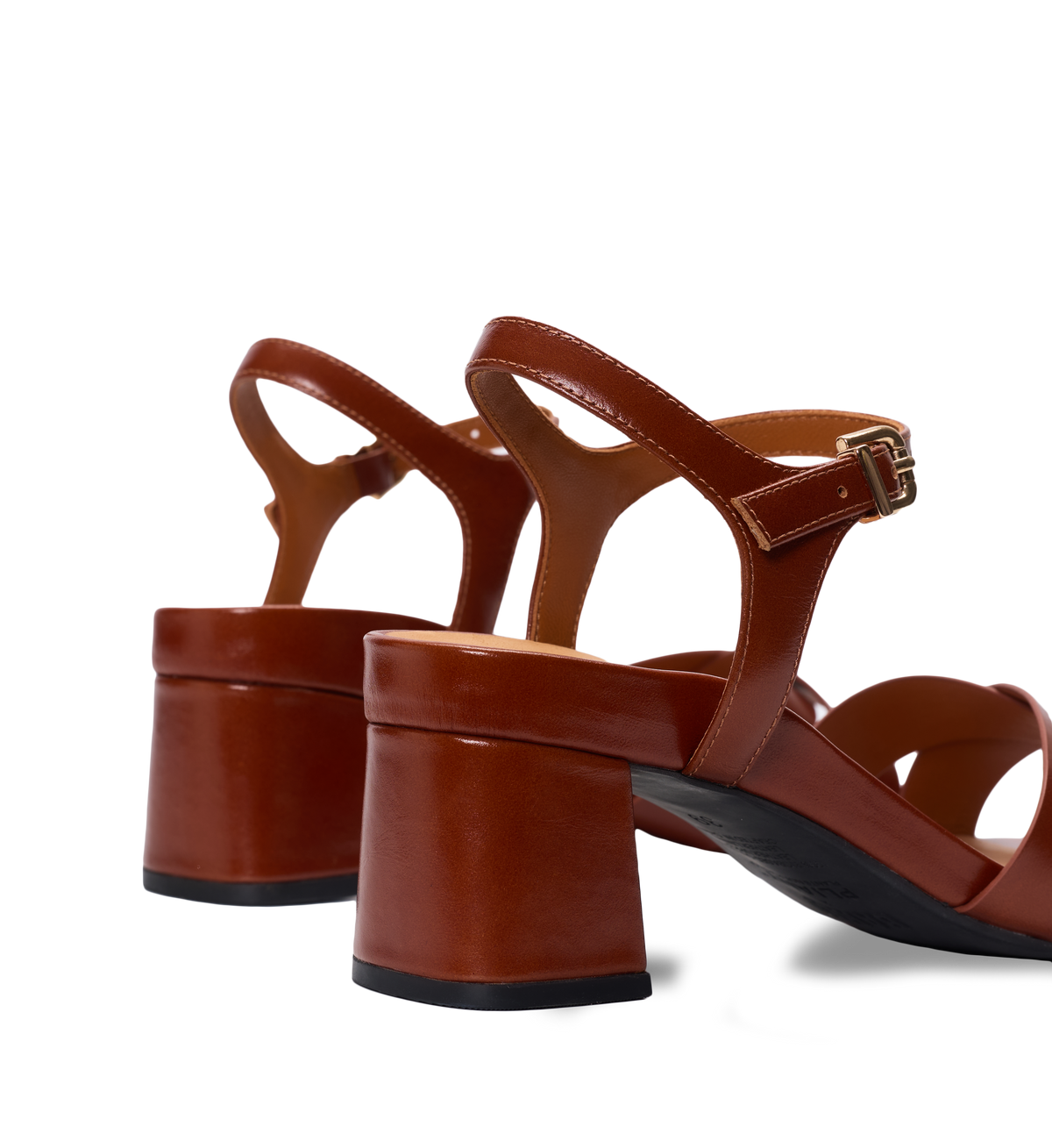Corella Golden Tan Leather Low Heels