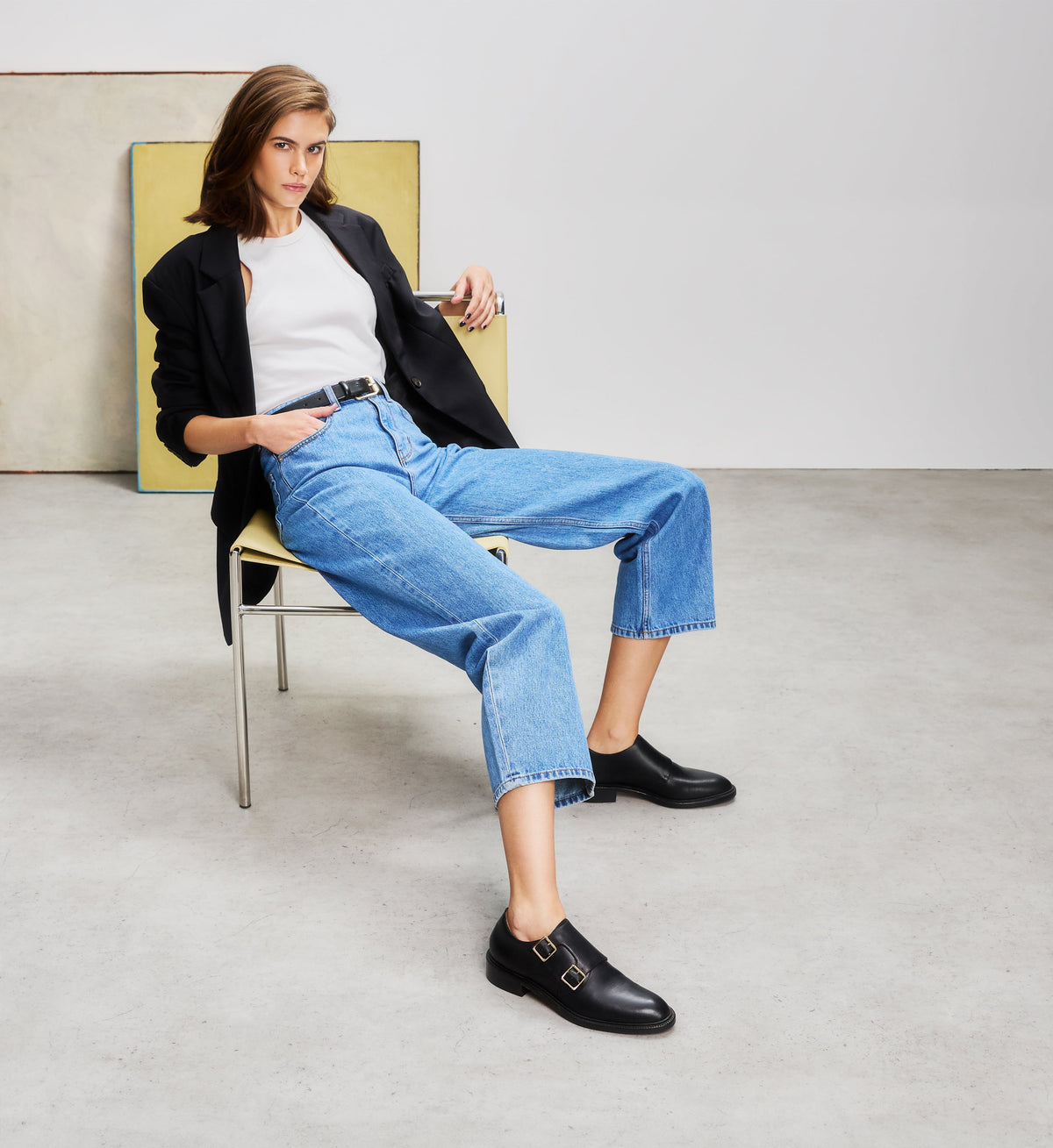 Coua Black Leather Monks