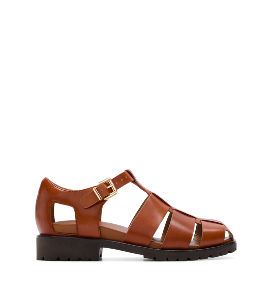 Crossbill Tan Leather Chunky Sandals