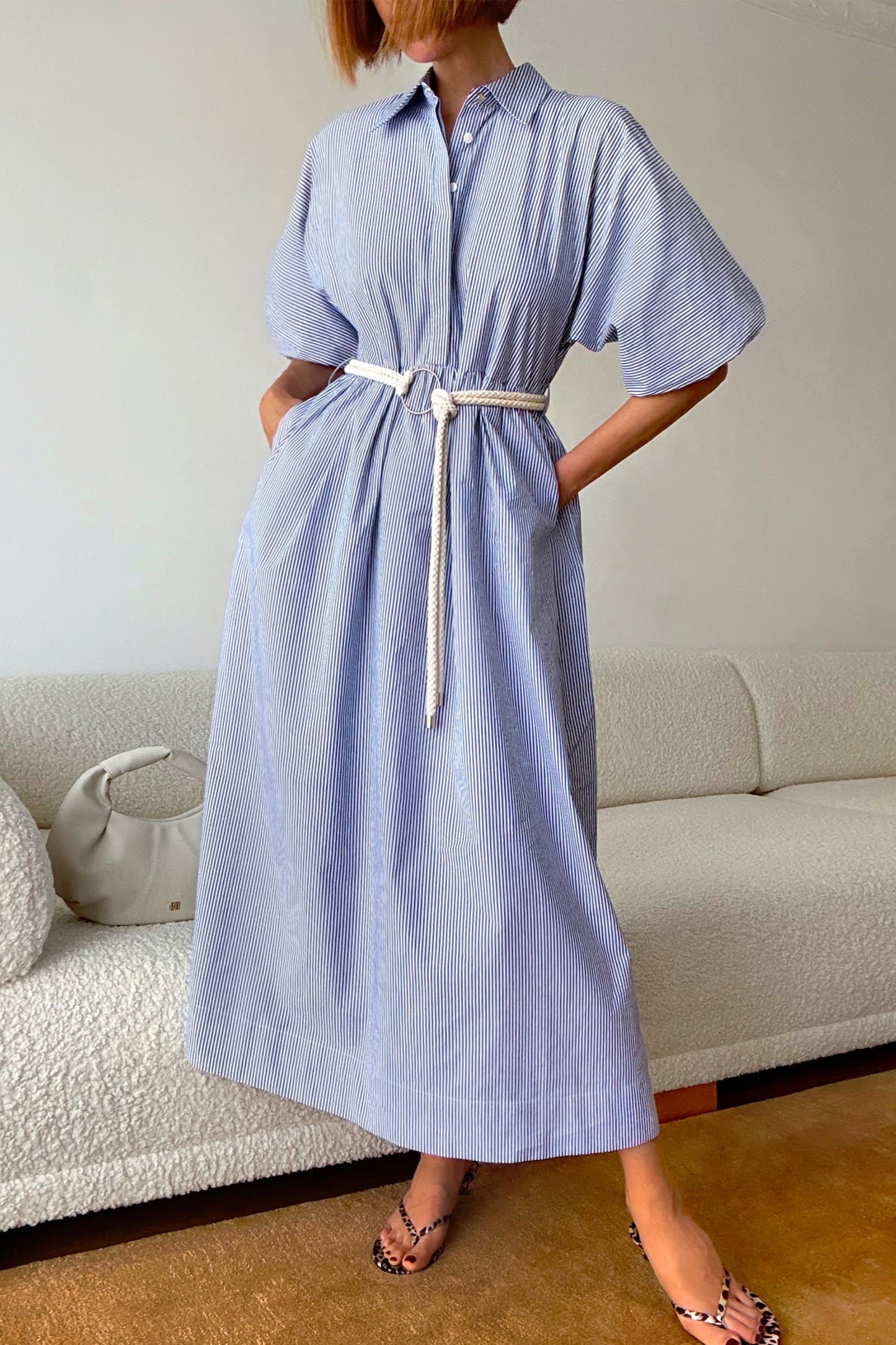 Tia Cotton Midi Shirt Dress