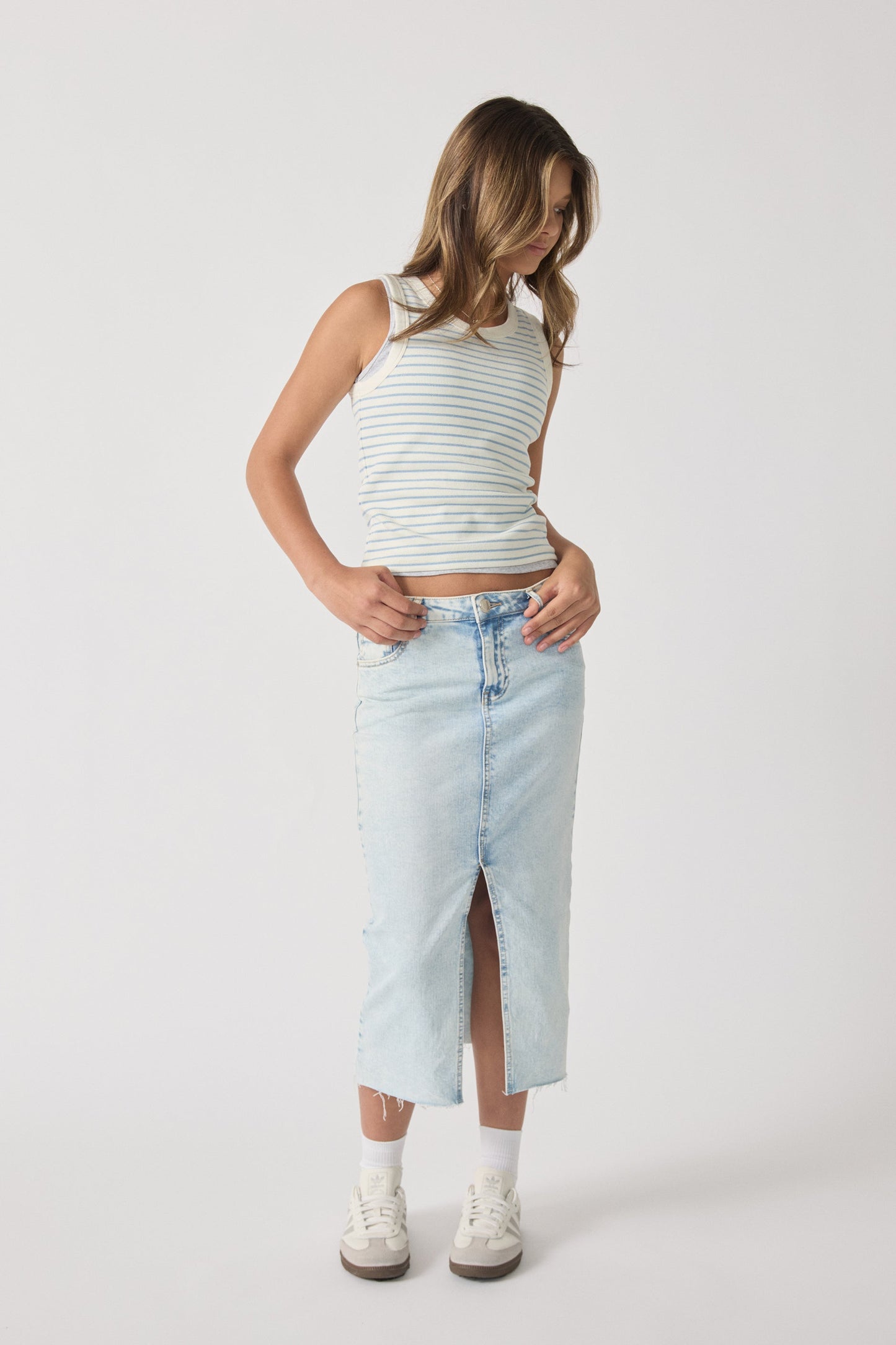 Girls Zoe Sparkle Stripe Tank