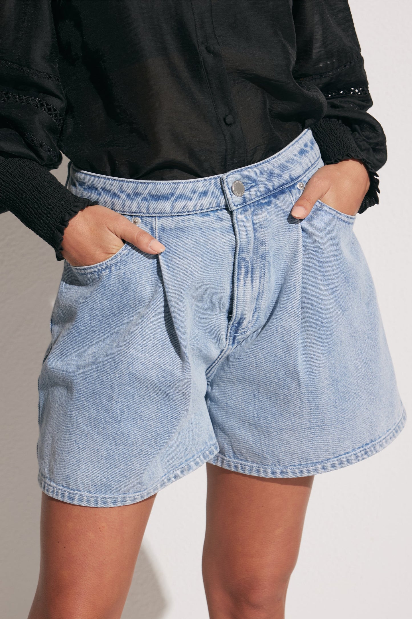 Mia Pleated Denim Short