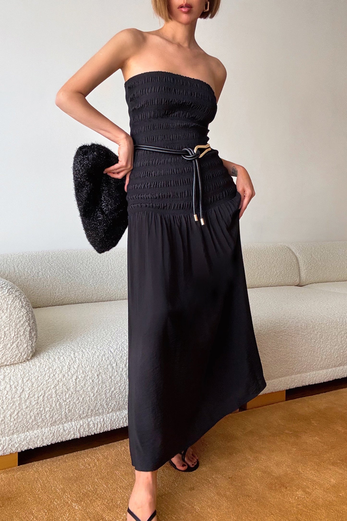 Isabelle Shirred Maxi Dress
