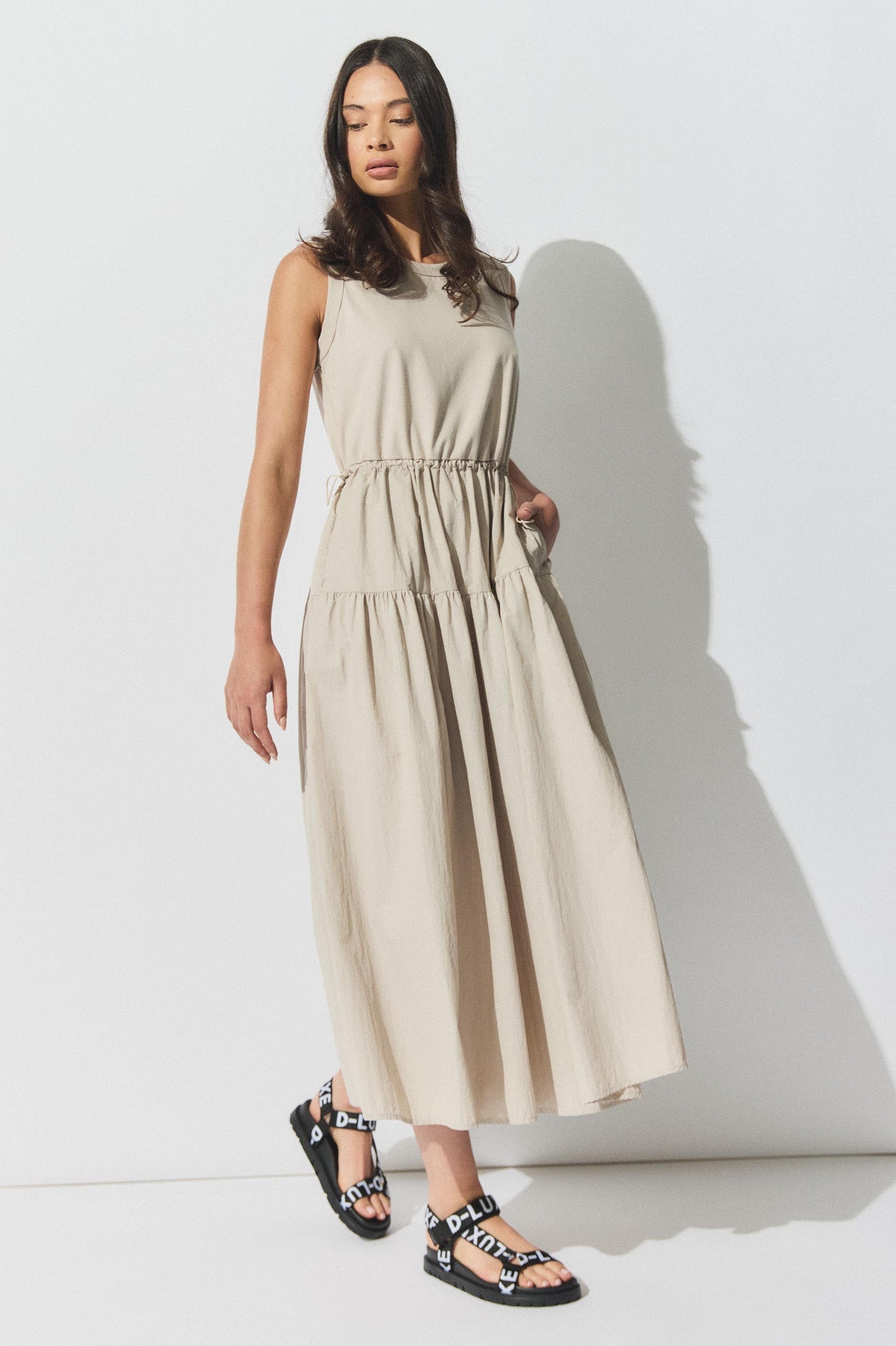 D-Luxe Drawcord Midi Dress