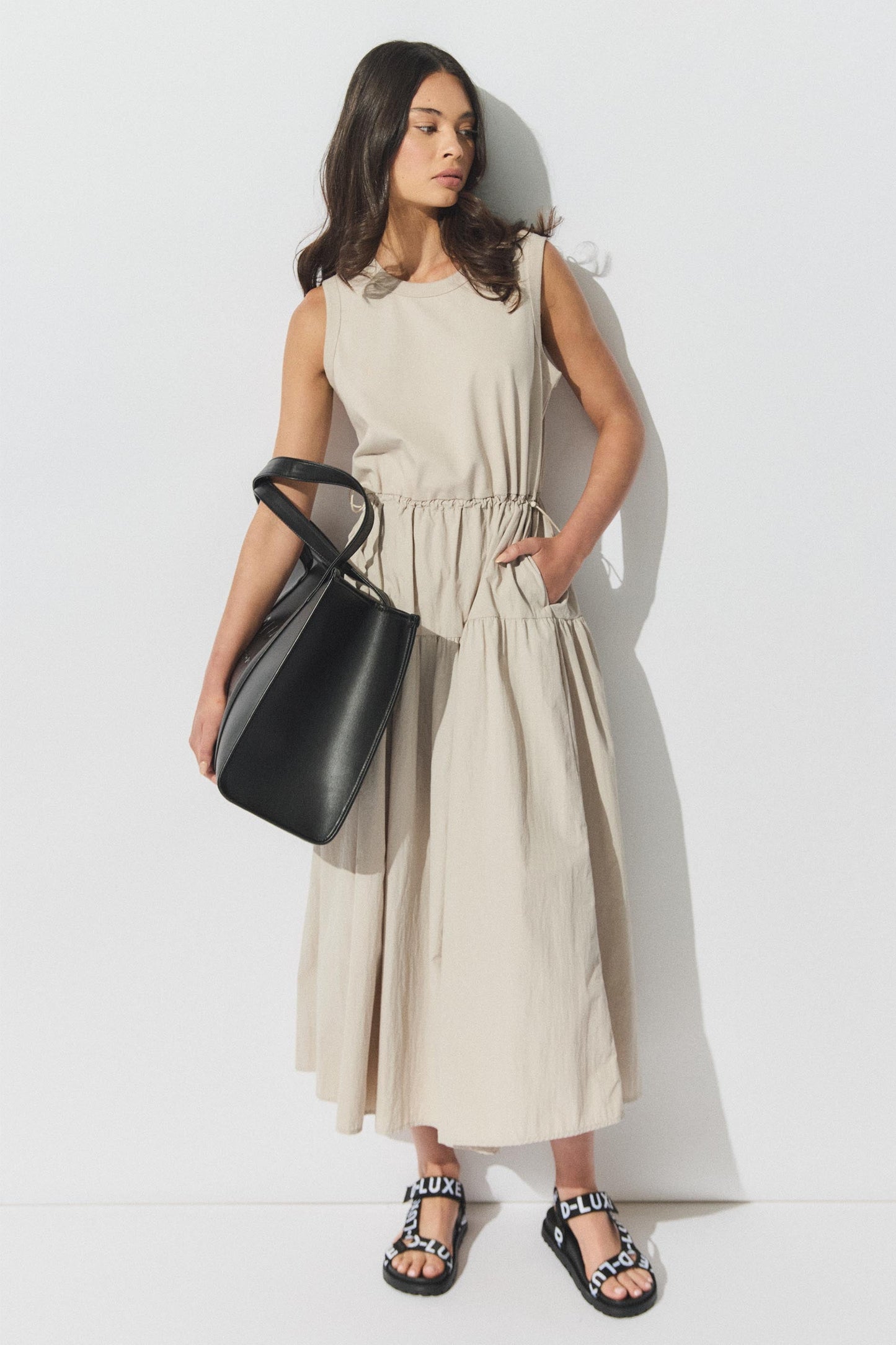 D-Luxe Drawcord Midi Dress
