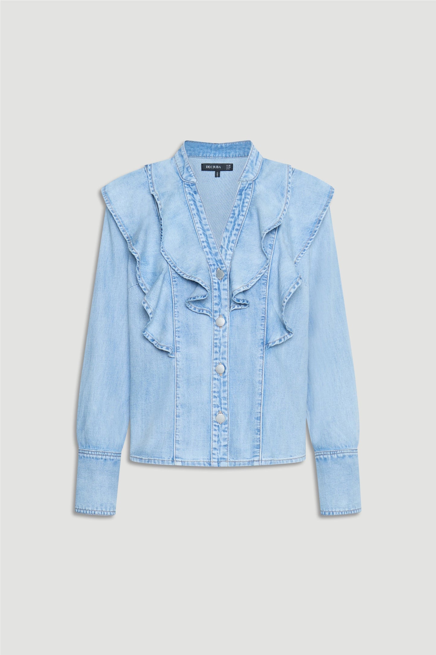 Cecilia Ruffle Denim Blouse