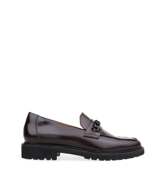 Elaenia Carob Boxed Leather & Hardware Loafers
