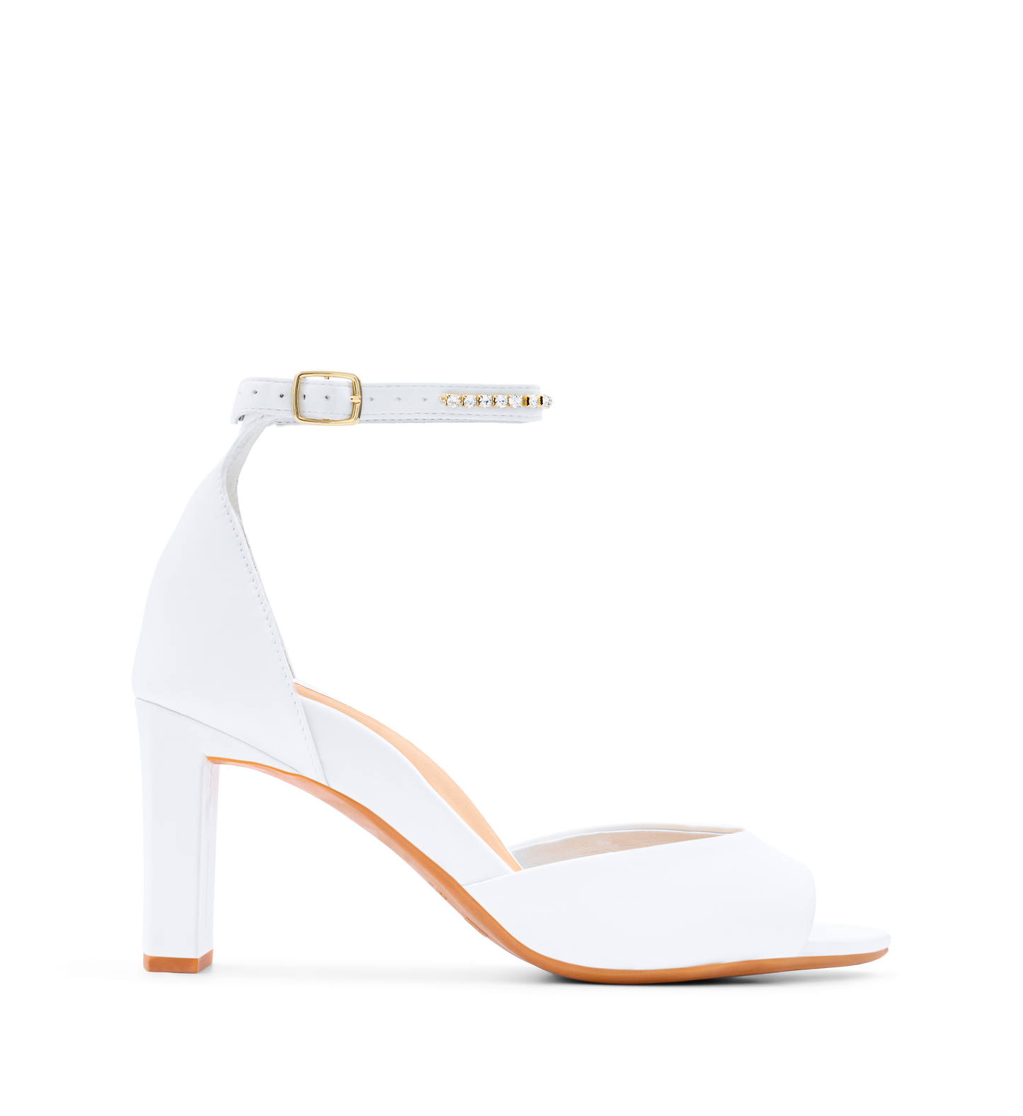 Falconet White Satin High Heels
