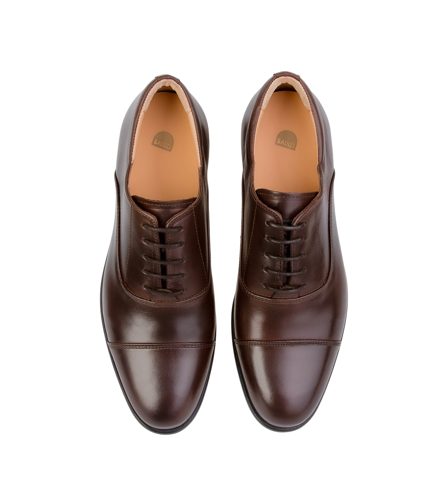 pair of mens brown leather dress shoes