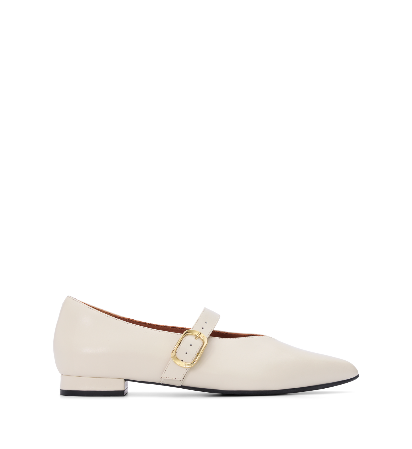 Freira Ecru Leather Ballet Flats