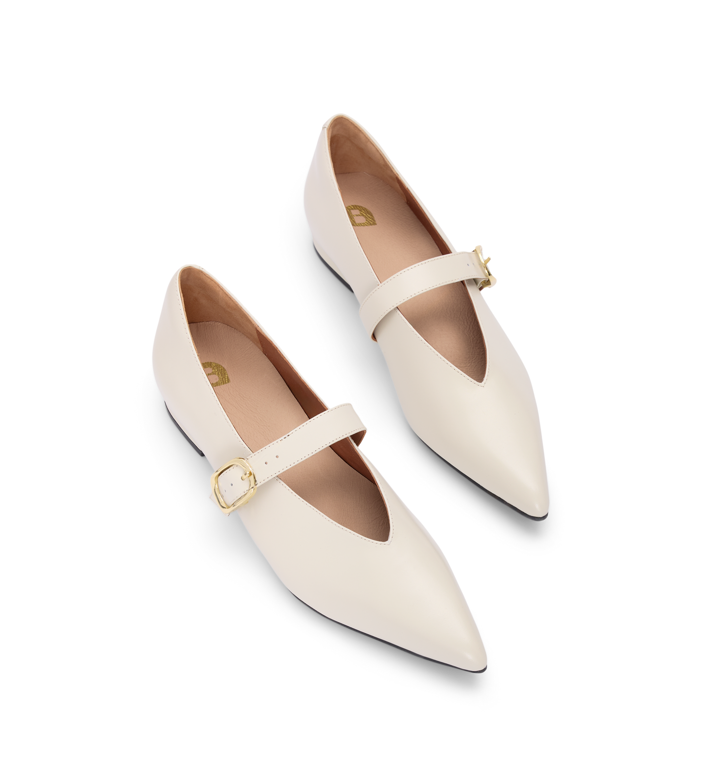 Freira Ecru Leather Ballet Flats