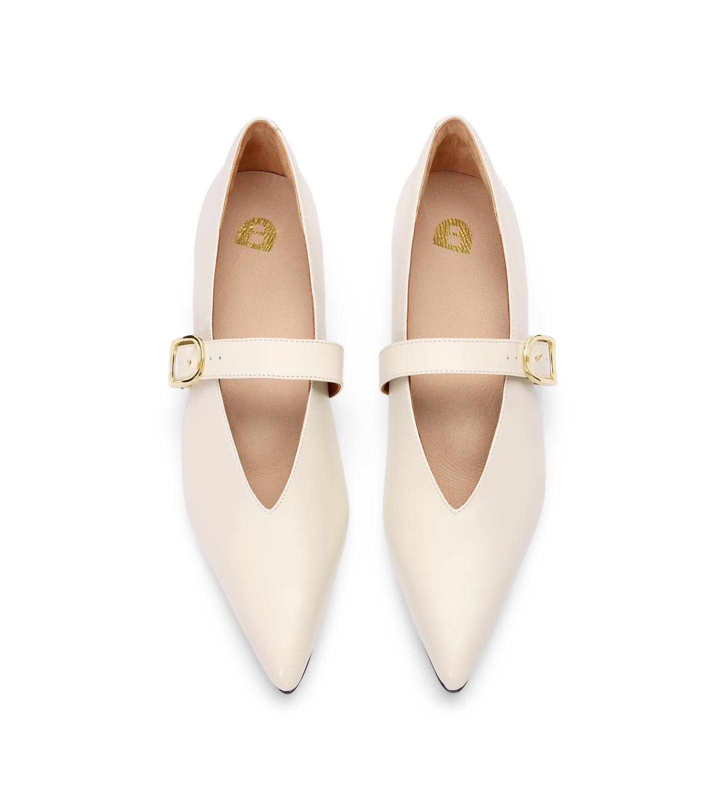 Freira Ecru Leather Ballet Flats